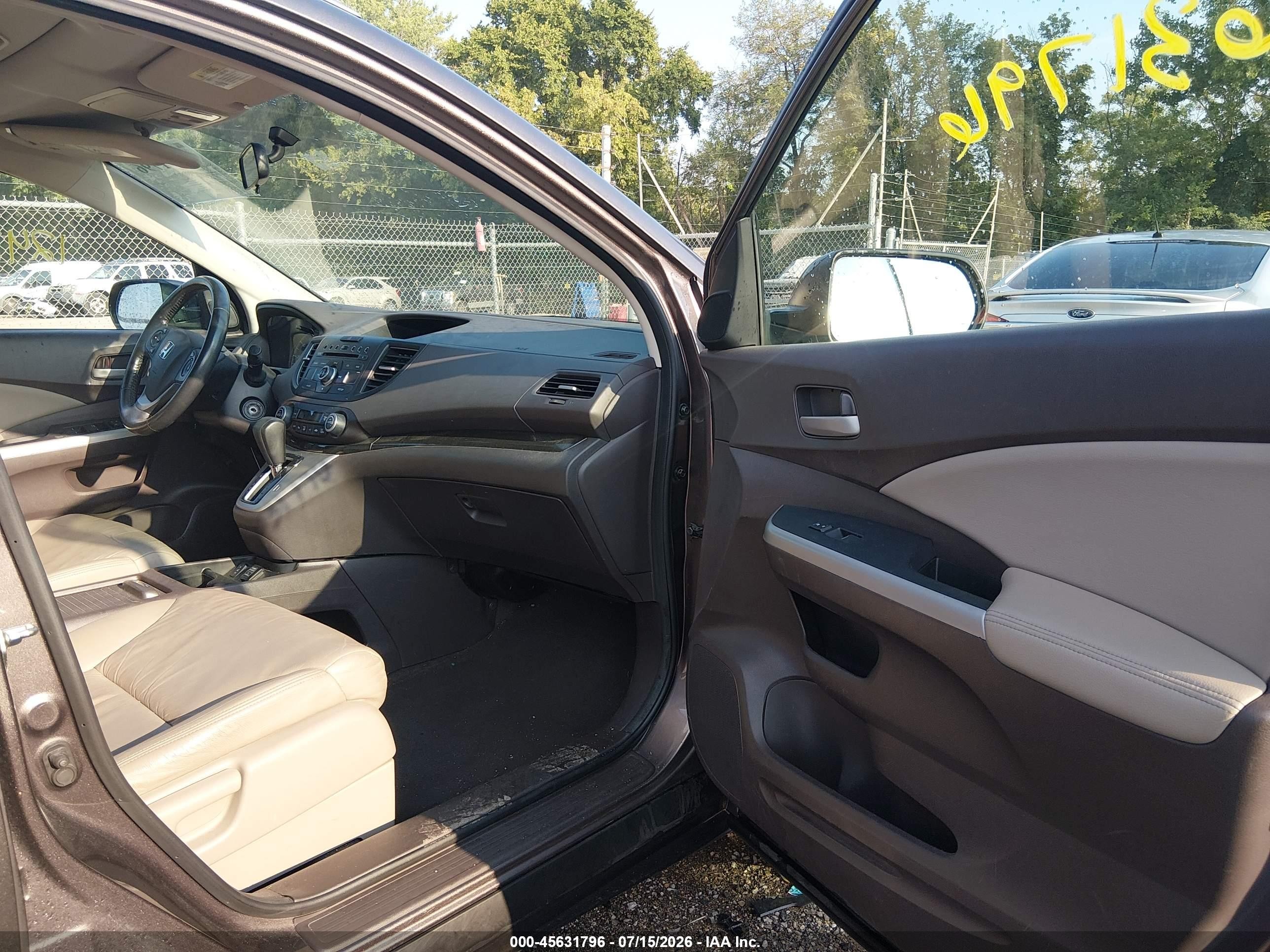 2012 Honda Cr-v Ex-l Brown vin: 5J6RM4H74CL058114
