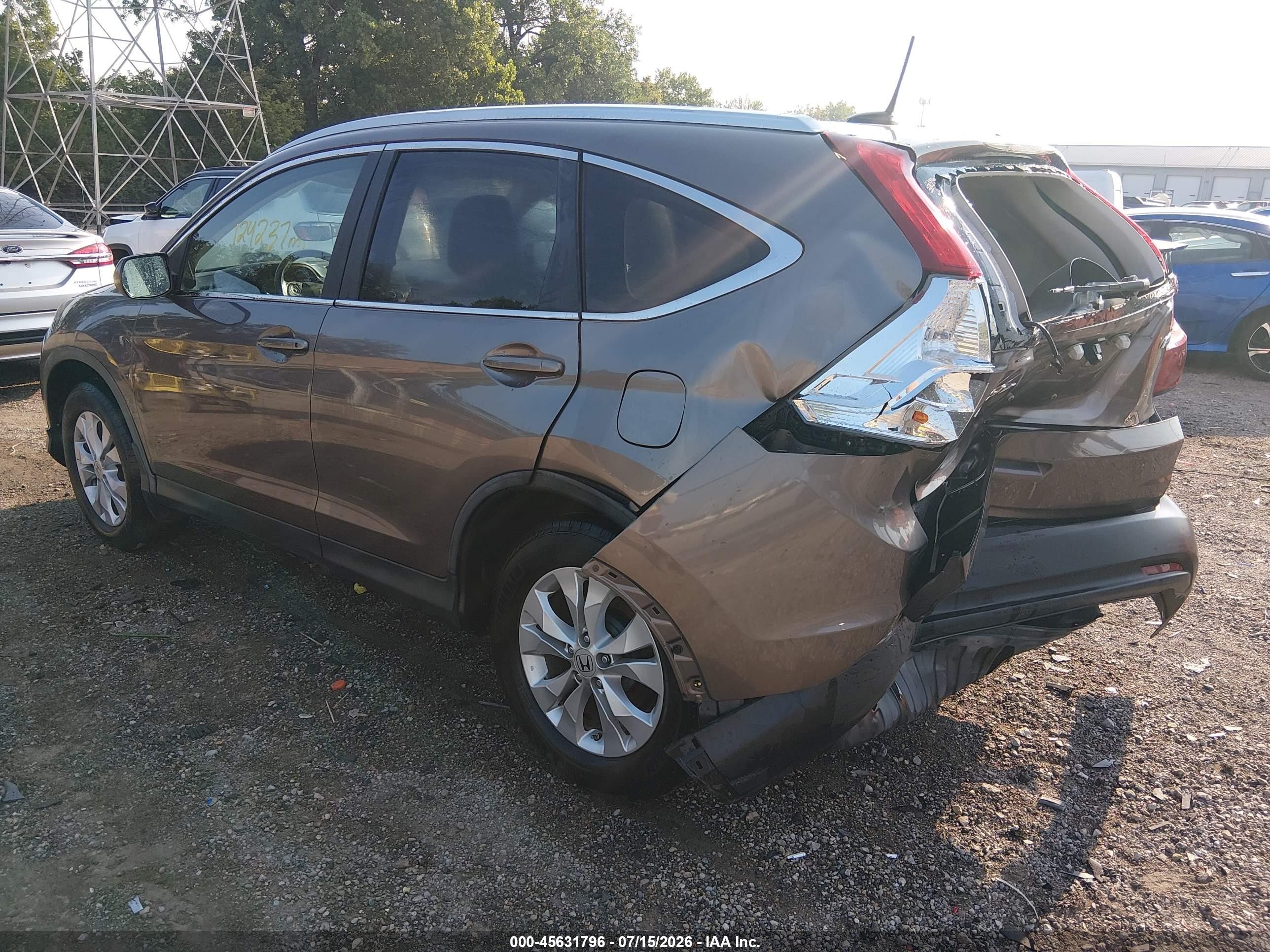 2012 Honda Cr-v Ex-l Brown vin: 5J6RM4H74CL058114