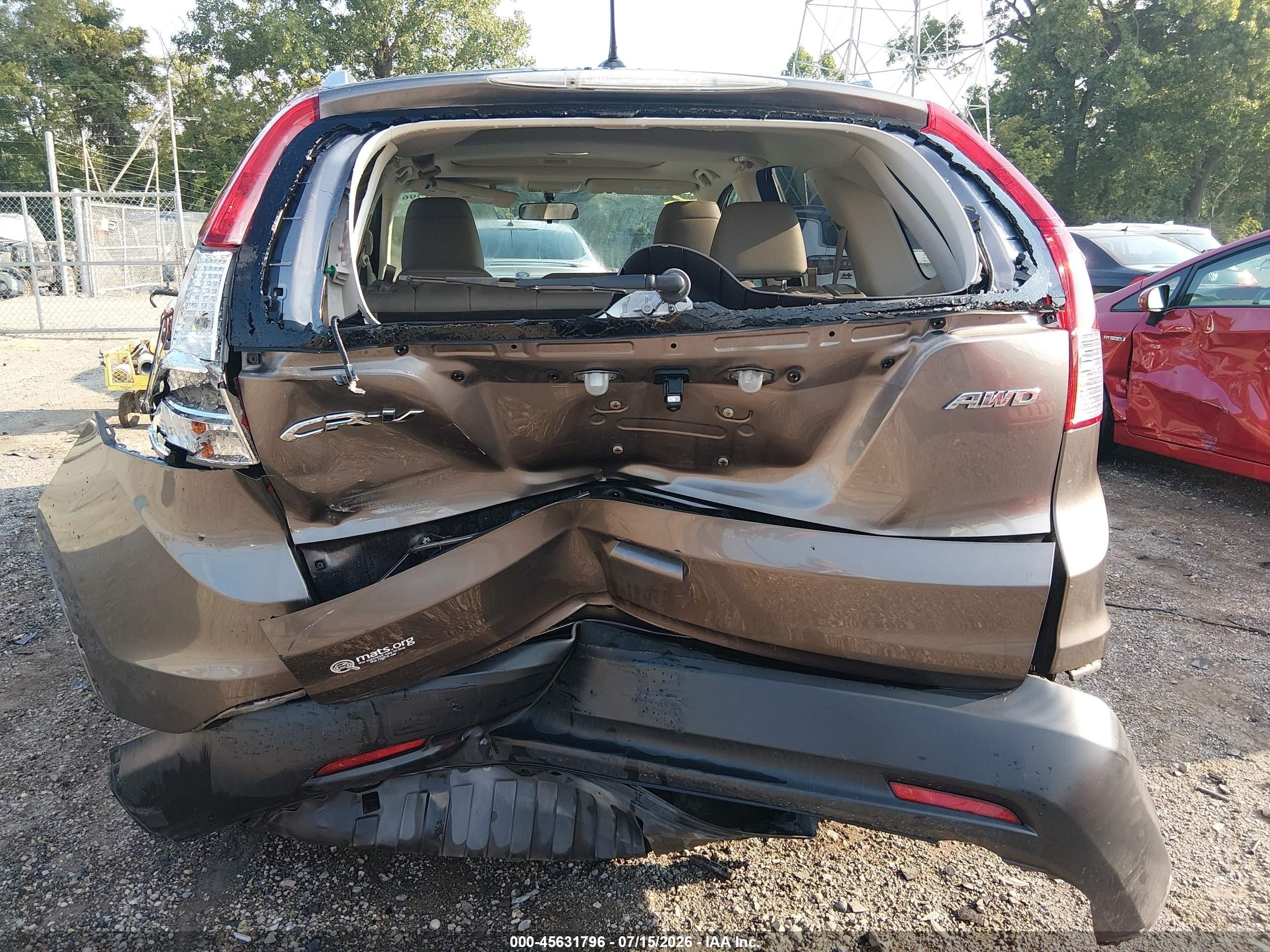 2012 Honda Cr-v Ex-l Brown vin: 5J6RM4H74CL058114