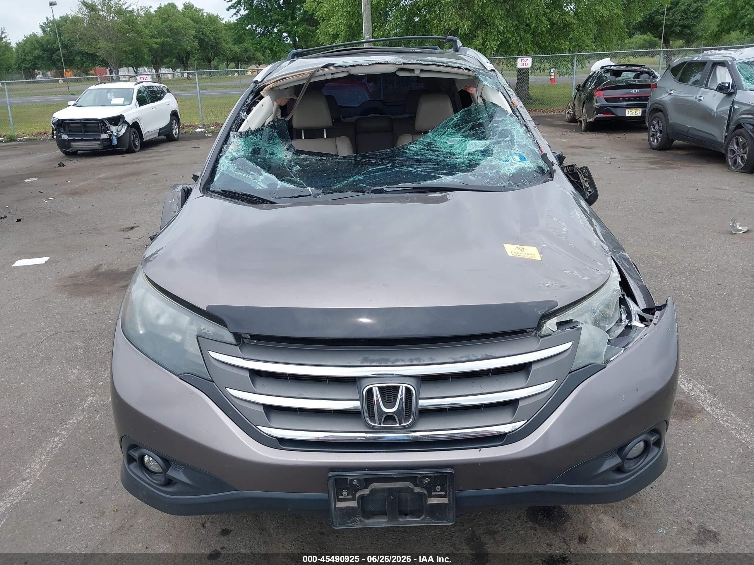 2012 Honda Cr-v Ex-l Gray vin: 5J6RM4H74CL073518