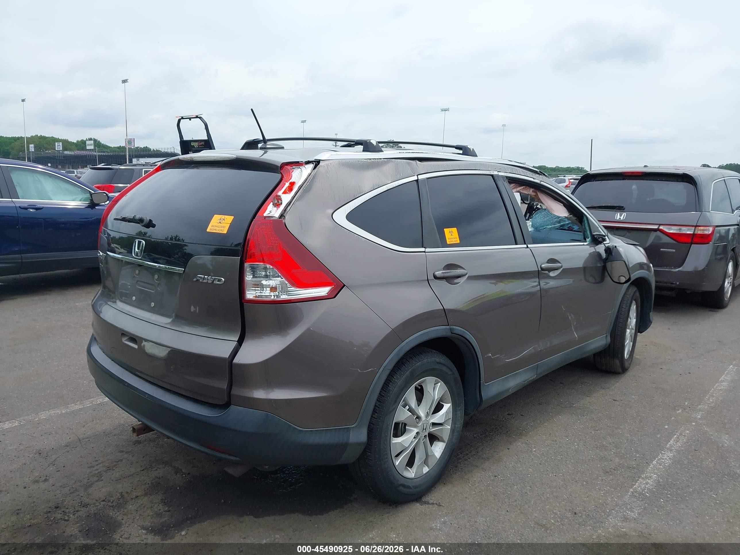 2012 Honda Cr-v Ex-l Gray vin: 5J6RM4H74CL073518