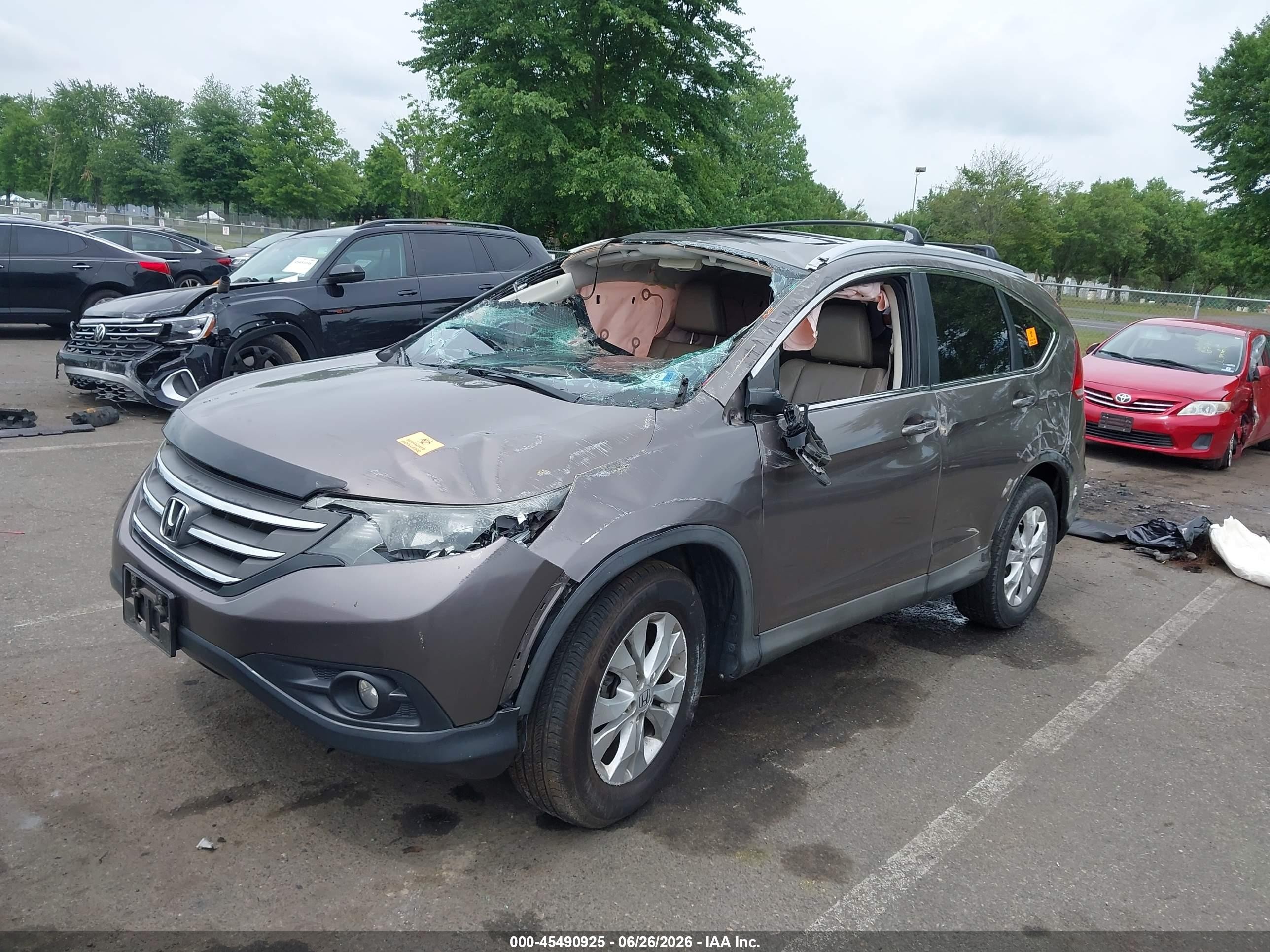 2012 Honda Cr-v Ex-l Gray vin: 5J6RM4H74CL073518