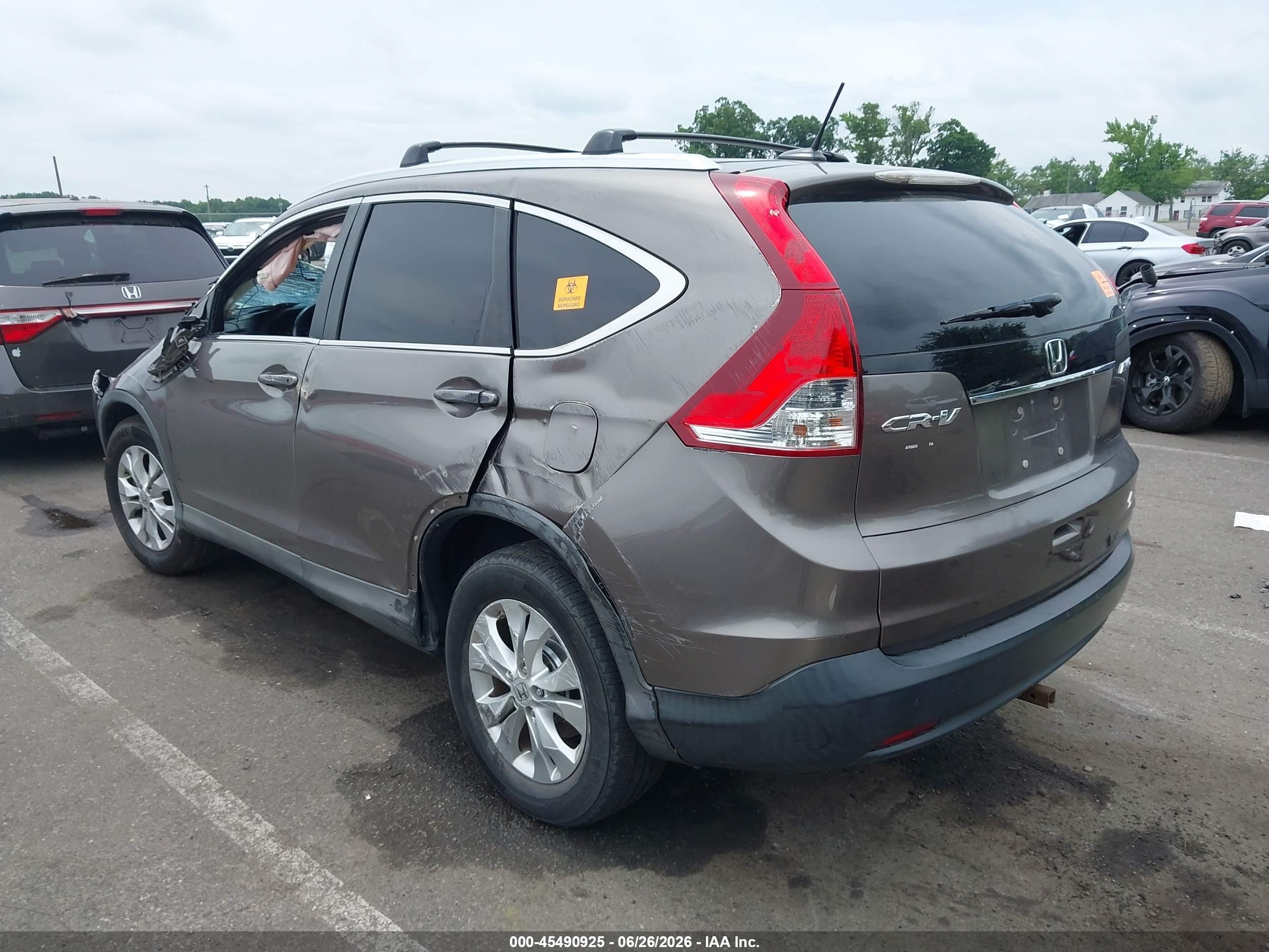2012 Honda Cr-v Ex-l Gray vin: 5J6RM4H74CL073518