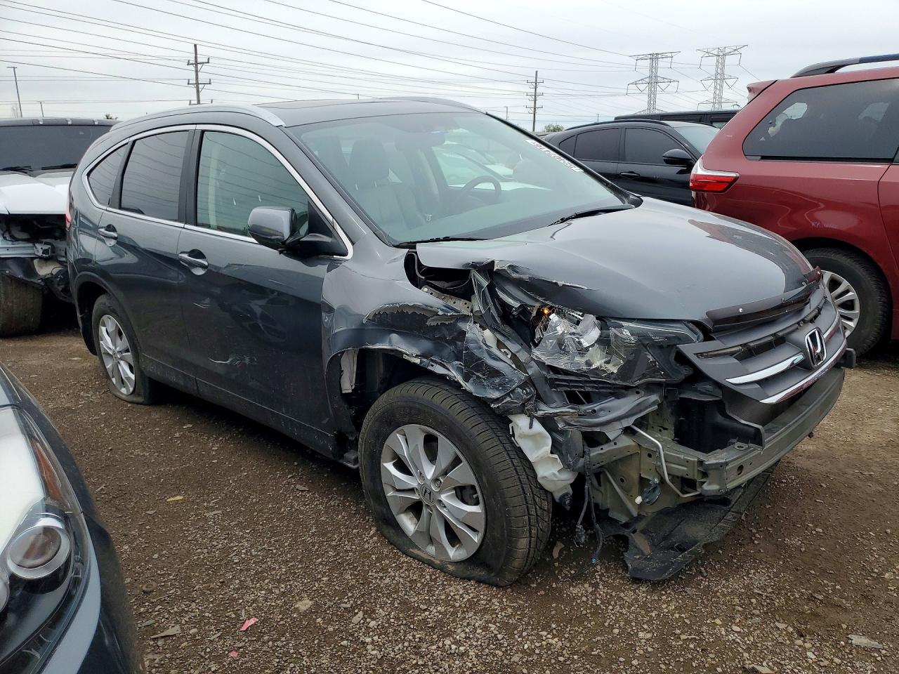 2013 Honda Crv Awd Gray vin: 5J6RM4H74DL002059
