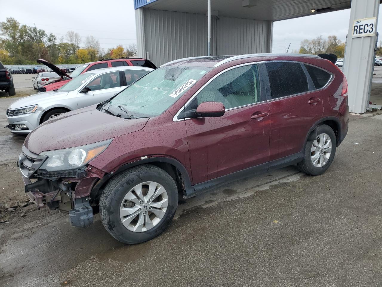 2013 Honda Cr-v Exl Maroon vin: 5J6RM4H74DL004653