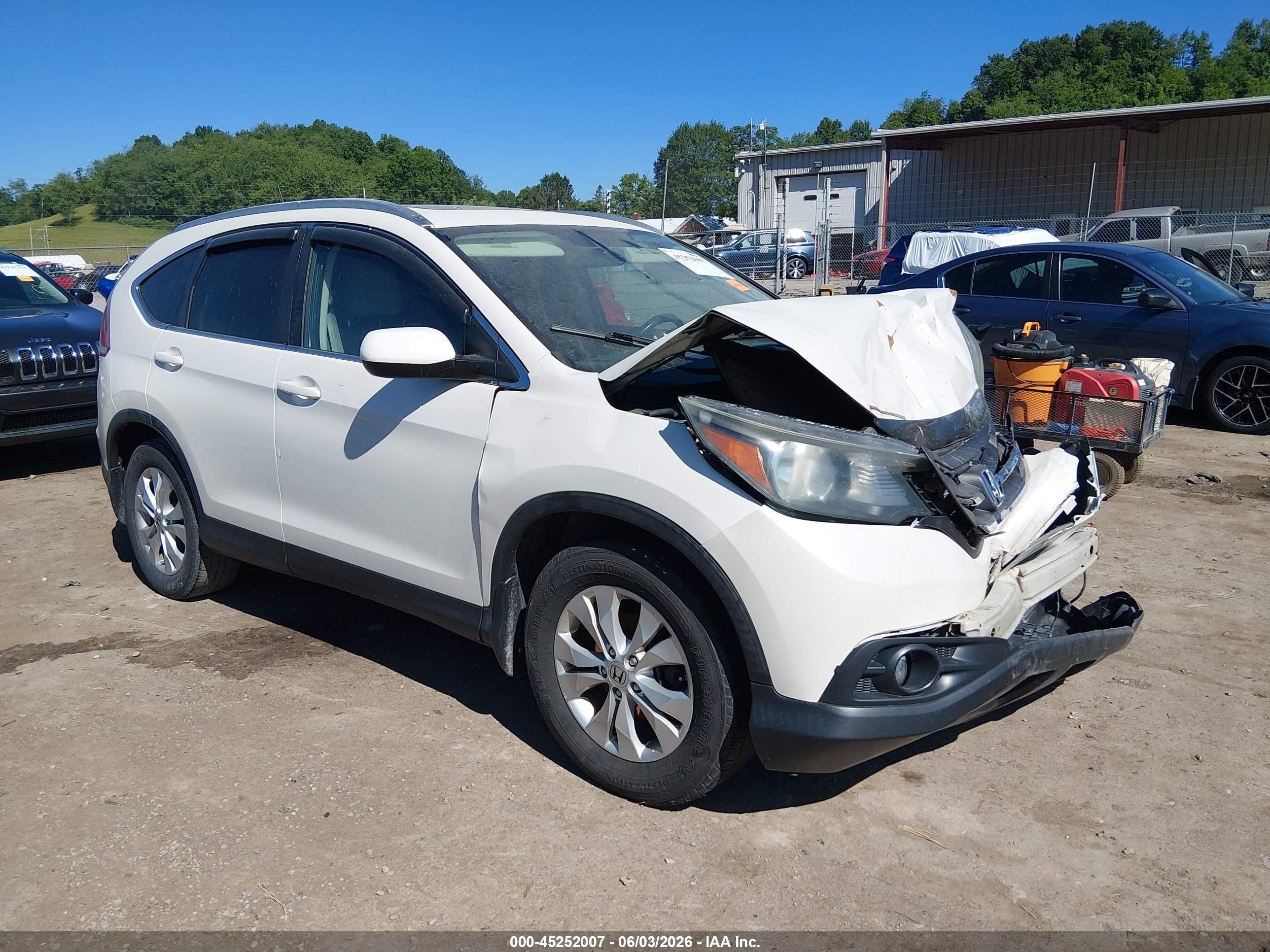 2013 Honda Cr-v Ex-l White vin: 5J6RM4H74DL017001