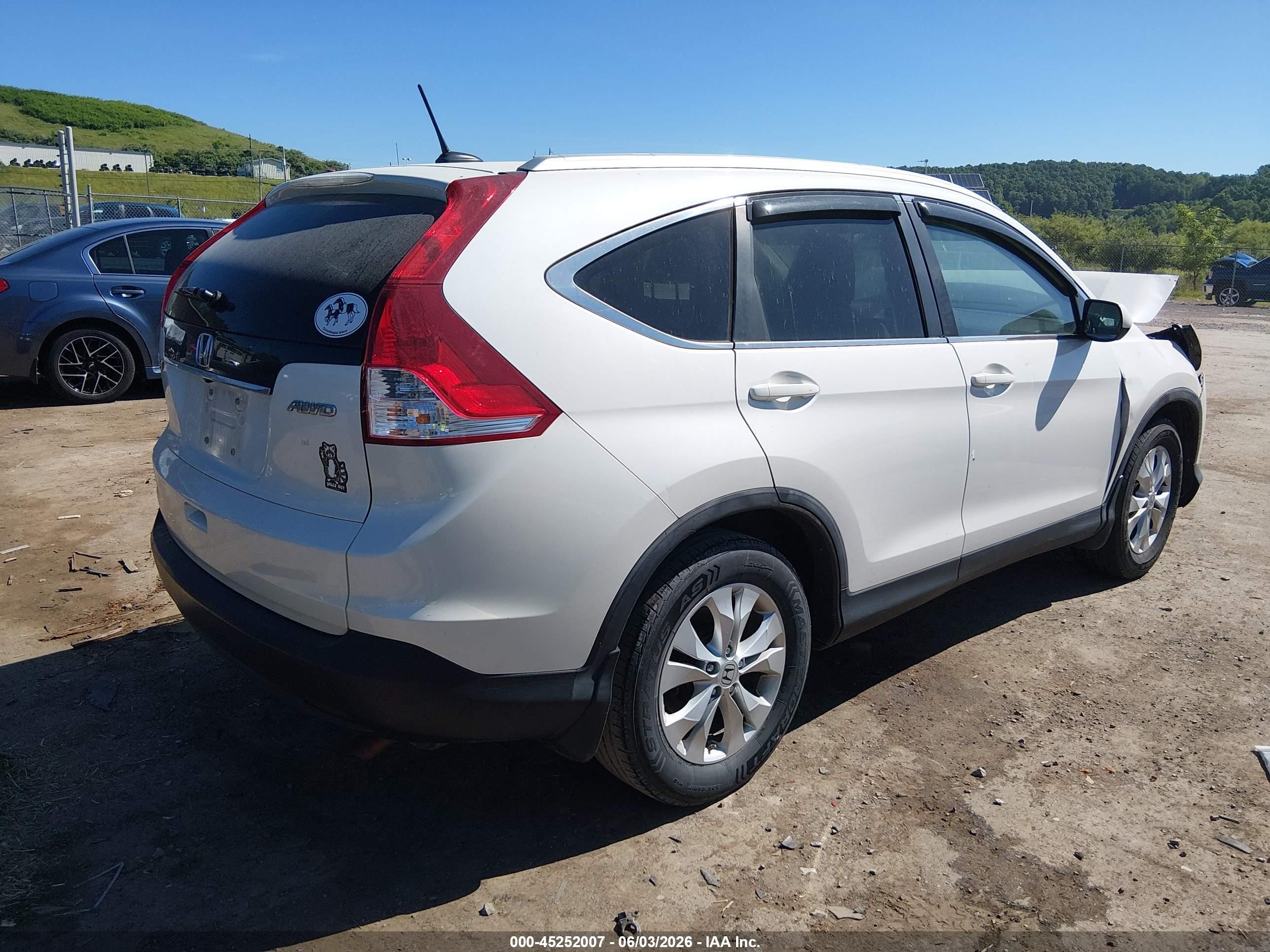 2013 Honda Cr-v Ex-l White vin: 5J6RM4H74DL017001