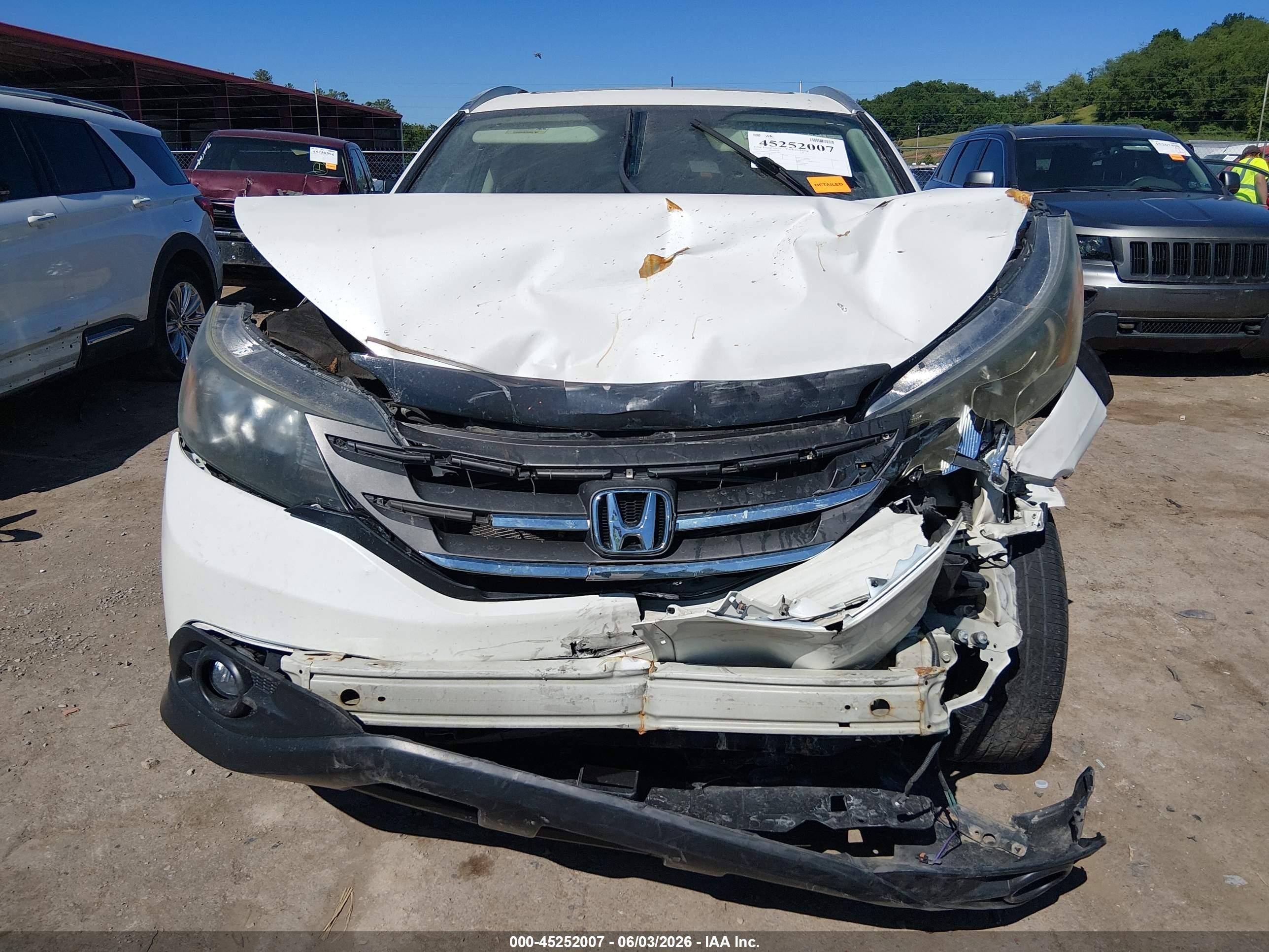 2013 Honda Cr-v Ex-l White vin: 5J6RM4H74DL017001