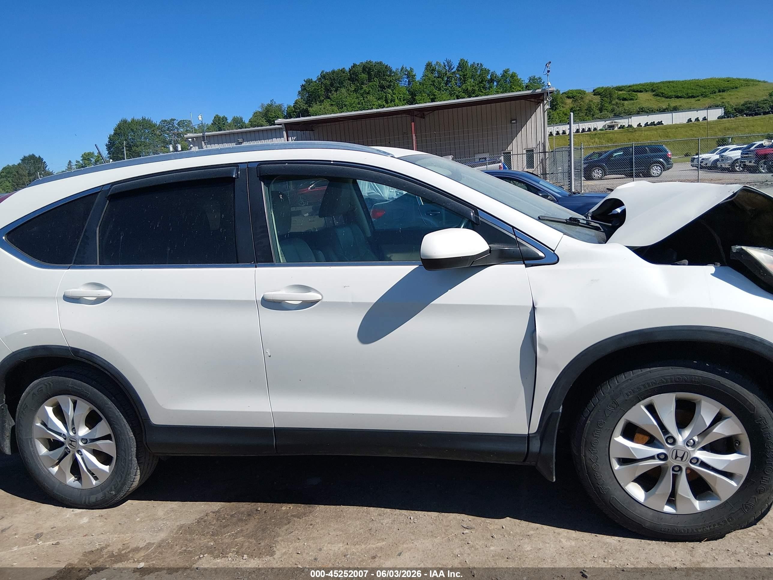 2013 Honda Cr-v Ex-l White vin: 5J6RM4H74DL017001