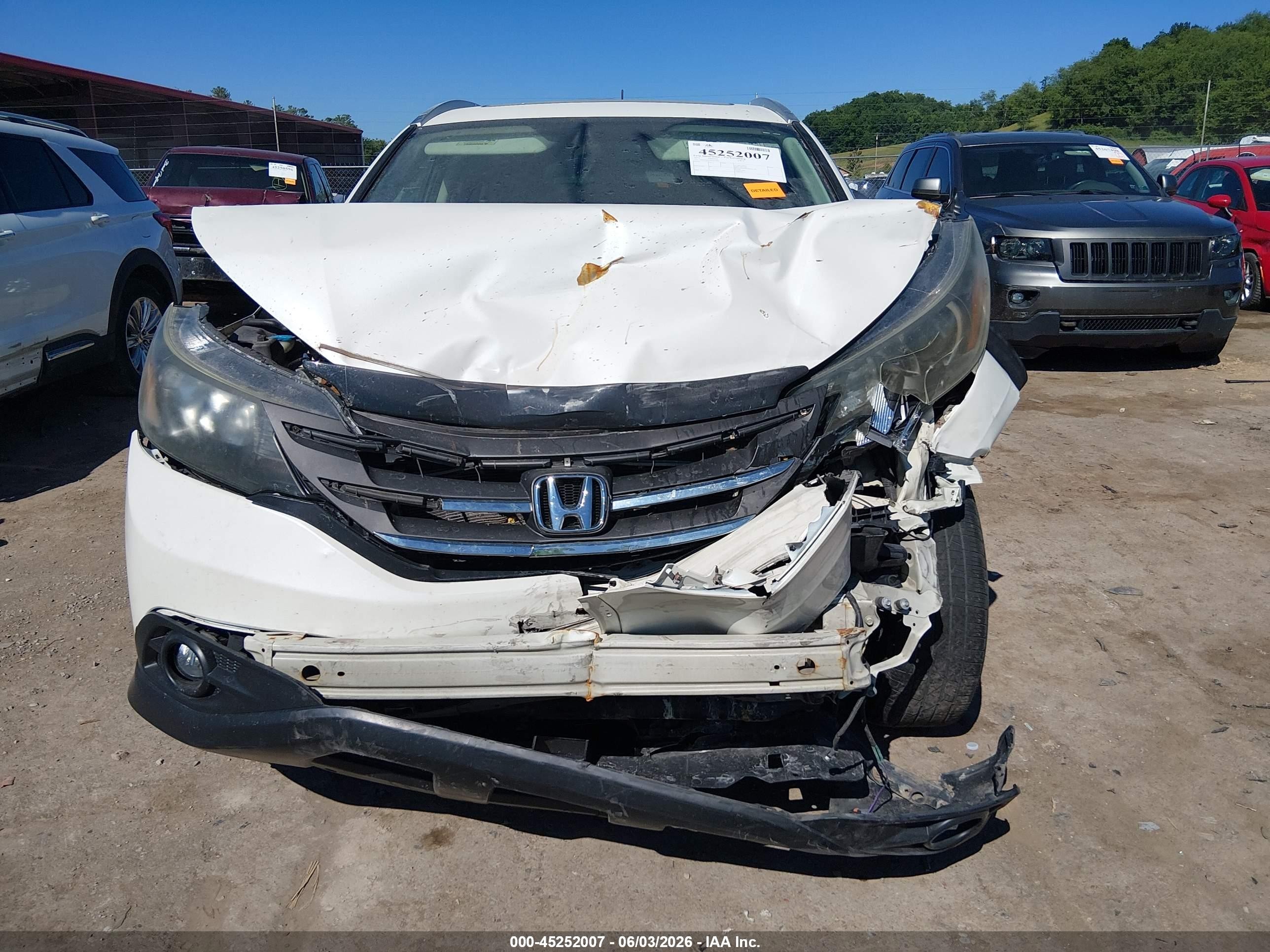 2013 Honda Cr-v Ex-l White vin: 5J6RM4H74DL017001