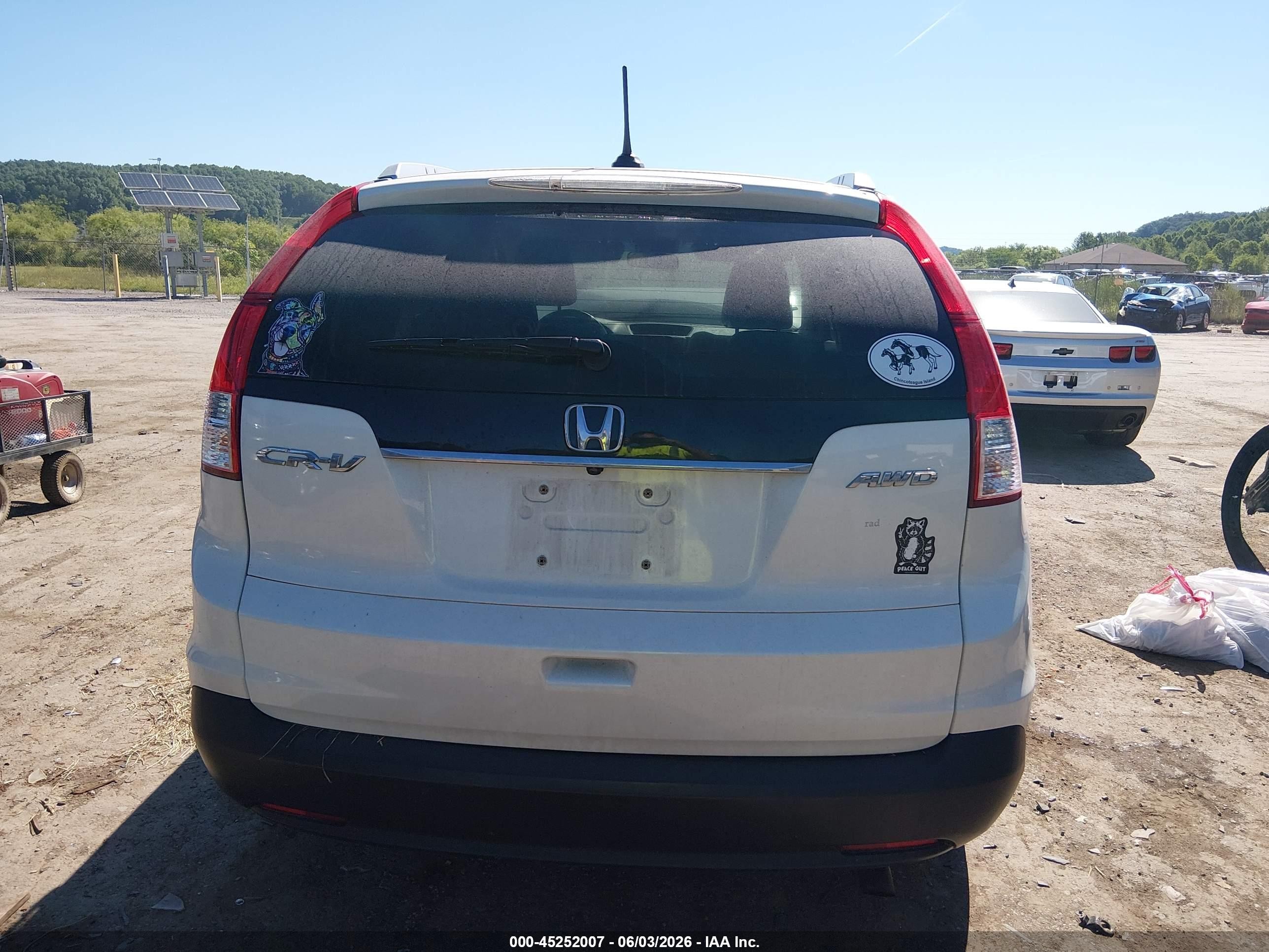 2013 Honda Cr-v Ex-l White vin: 5J6RM4H74DL017001