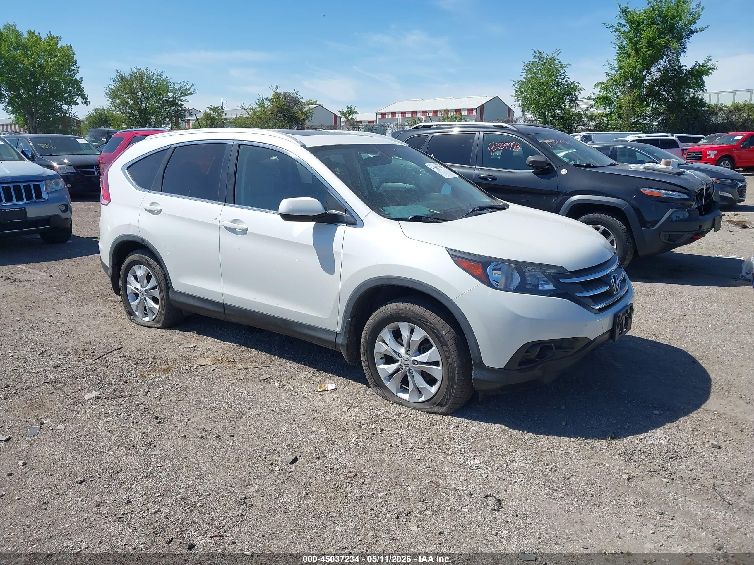 2013 Honda Cr-v Ex-l White vin: 5J6RM4H74DL030170