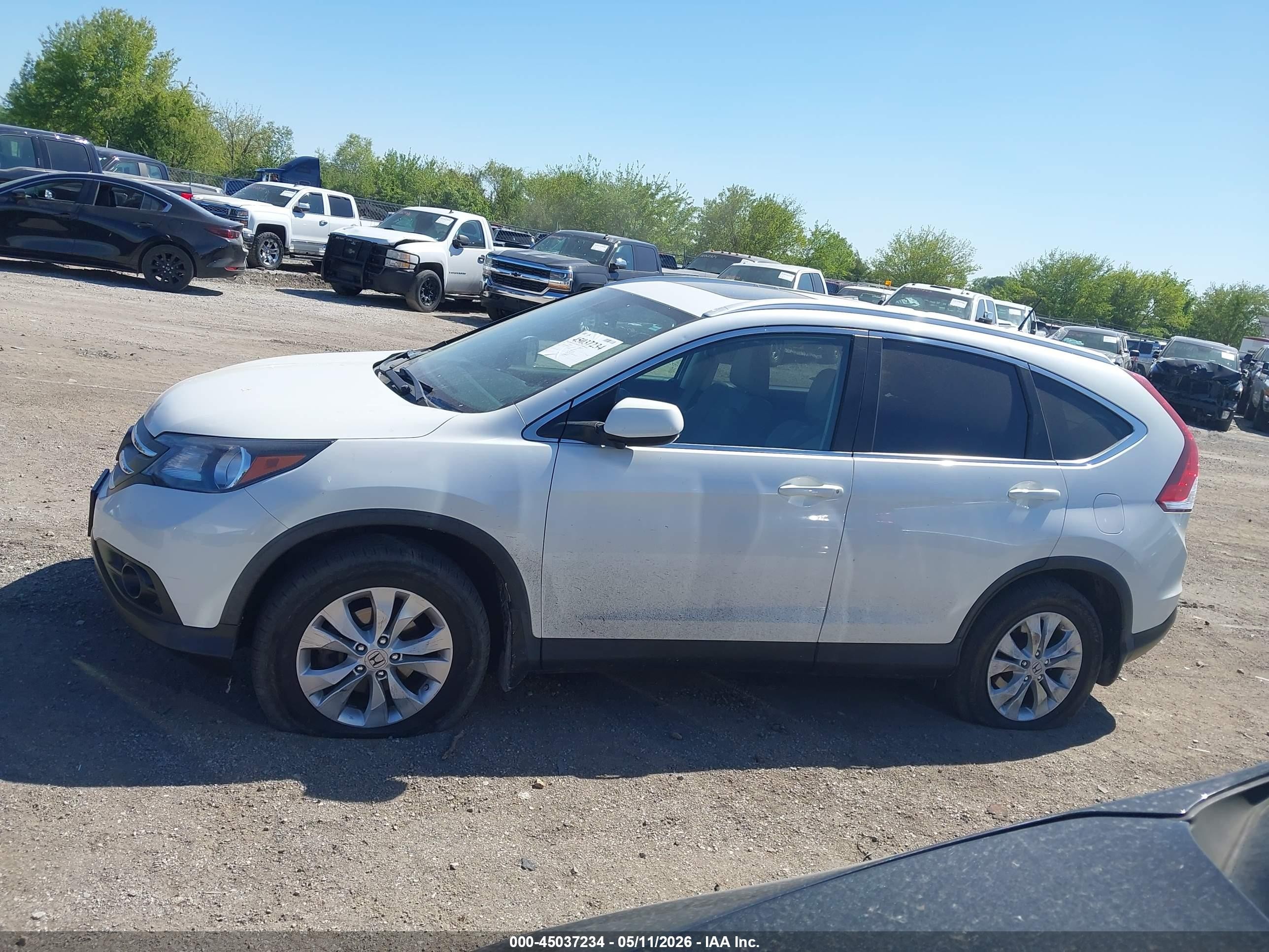 2013 Honda Cr-v Ex-l Белый vin: 5J6RM4H74DL030170