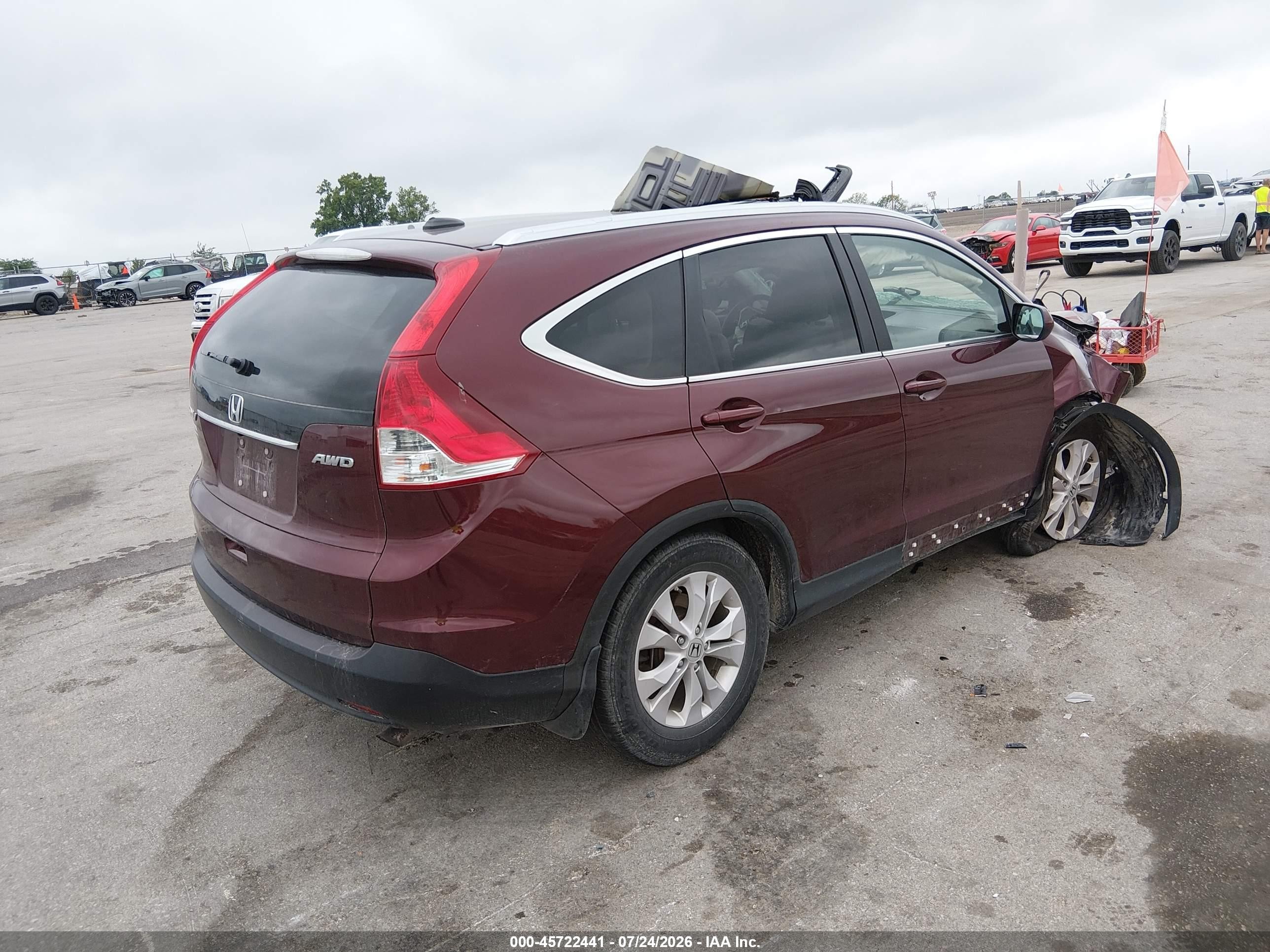 2013 Honda Cr-v Ex-l Brown vin: 5J6RM4H74DL039418