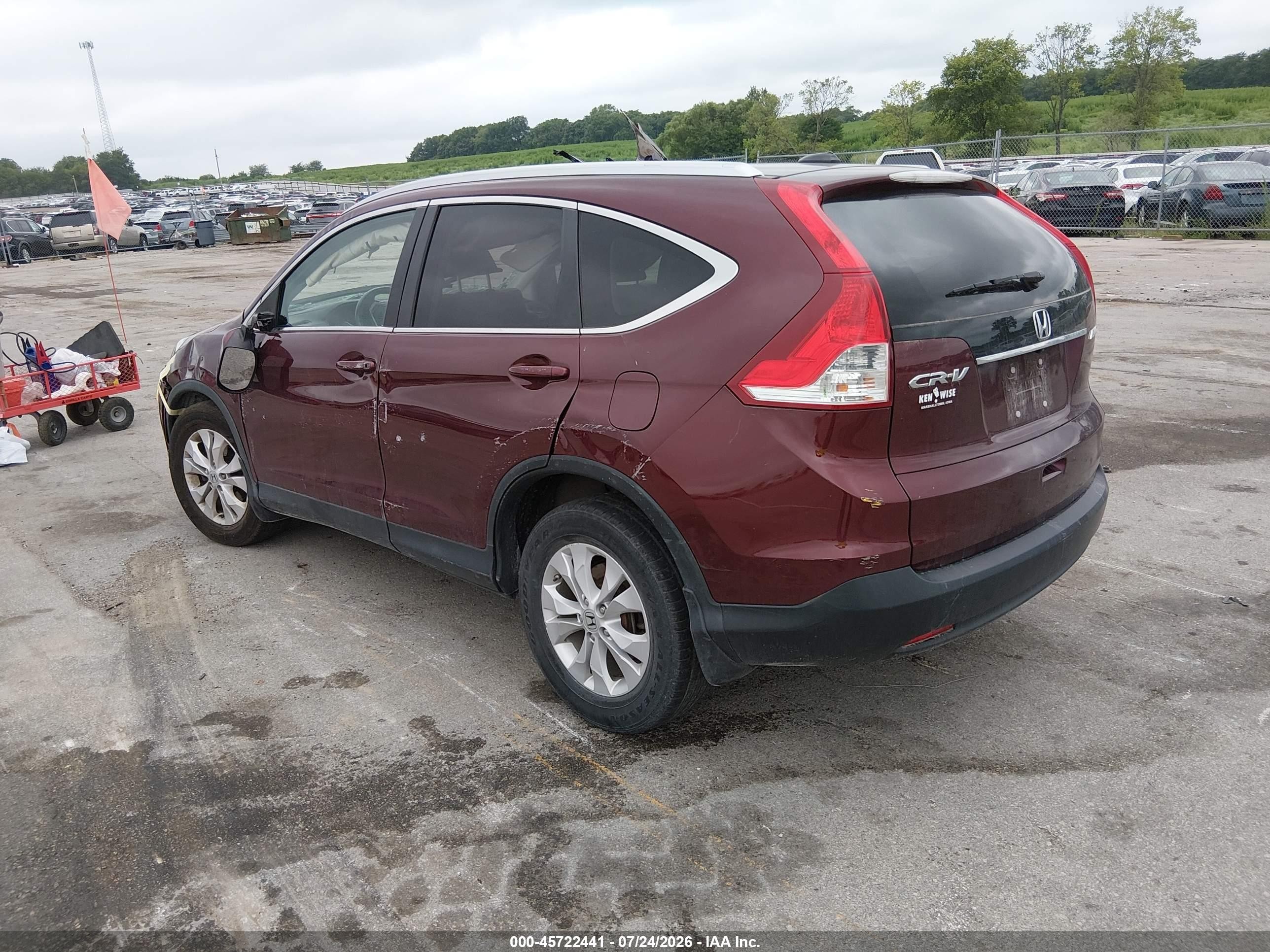 2013 Honda Cr-v Ex-l Brown vin: 5J6RM4H74DL039418