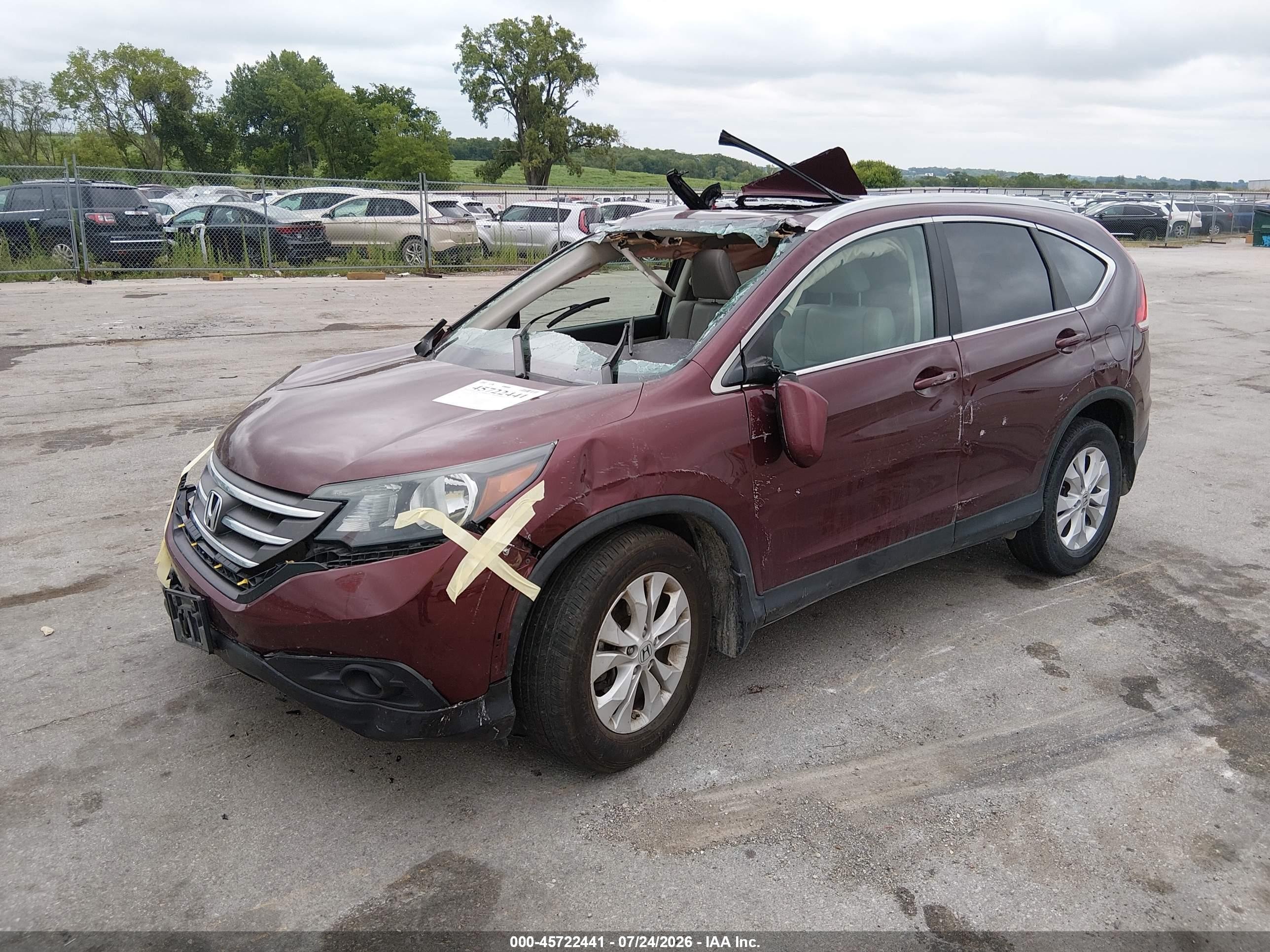 2013 Honda Cr-v Ex-l Brown vin: 5J6RM4H74DL039418