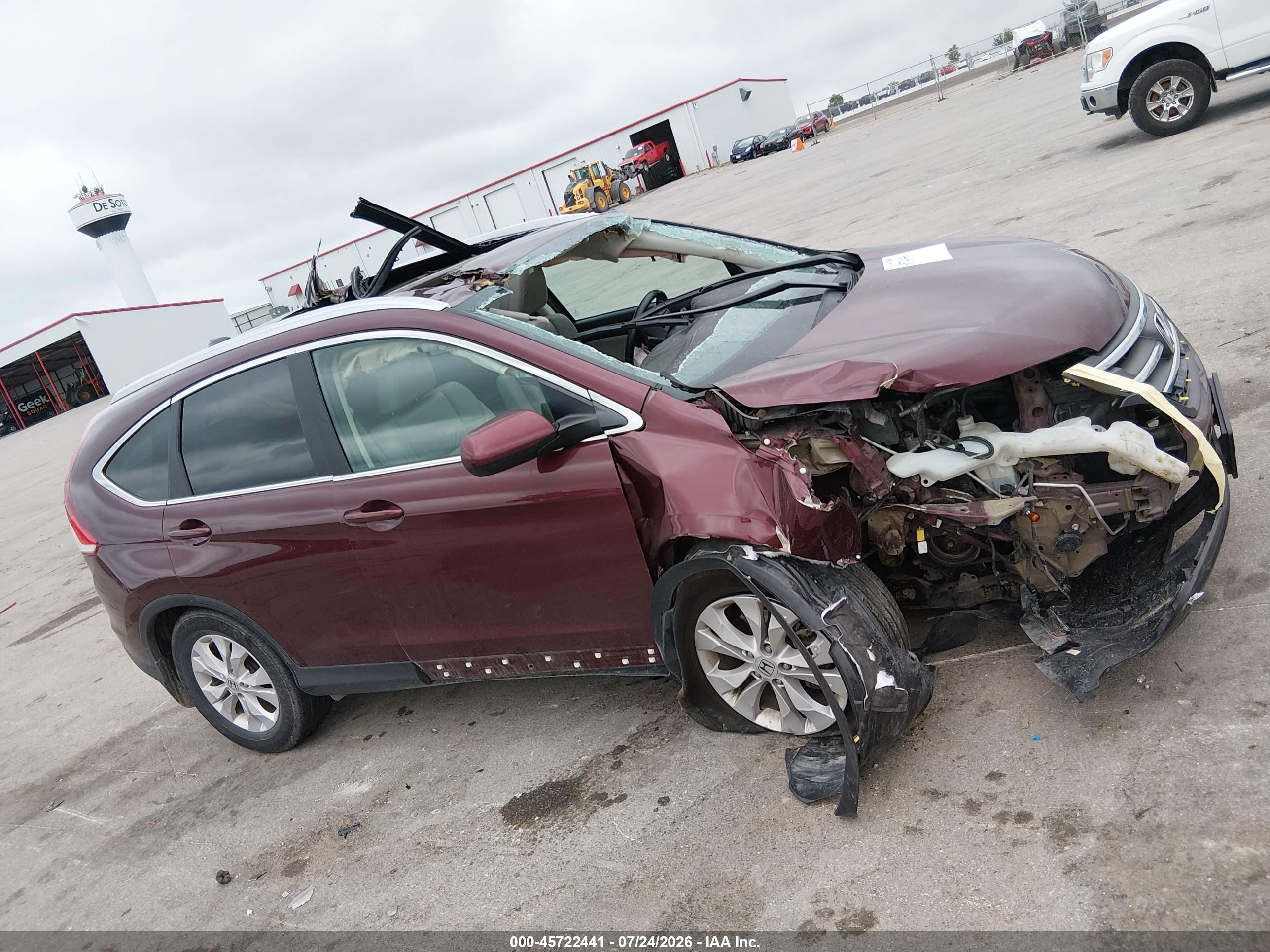 2013 Honda Cr-v Ex-l Brown vin: 5J6RM4H74DL039418