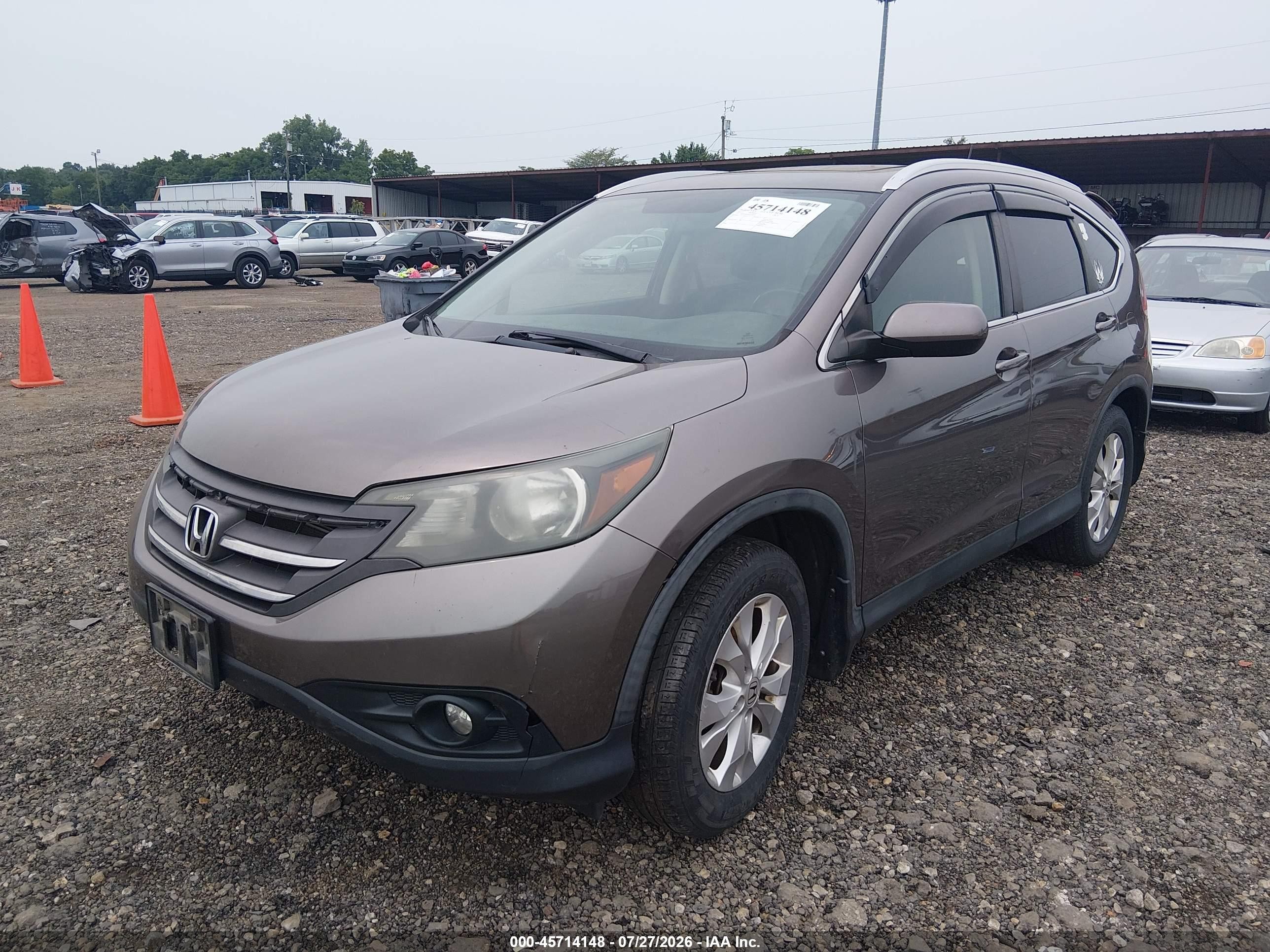 2013 Honda Cr-v Ex-l Brown vin: 5J6RM4H74DL054839