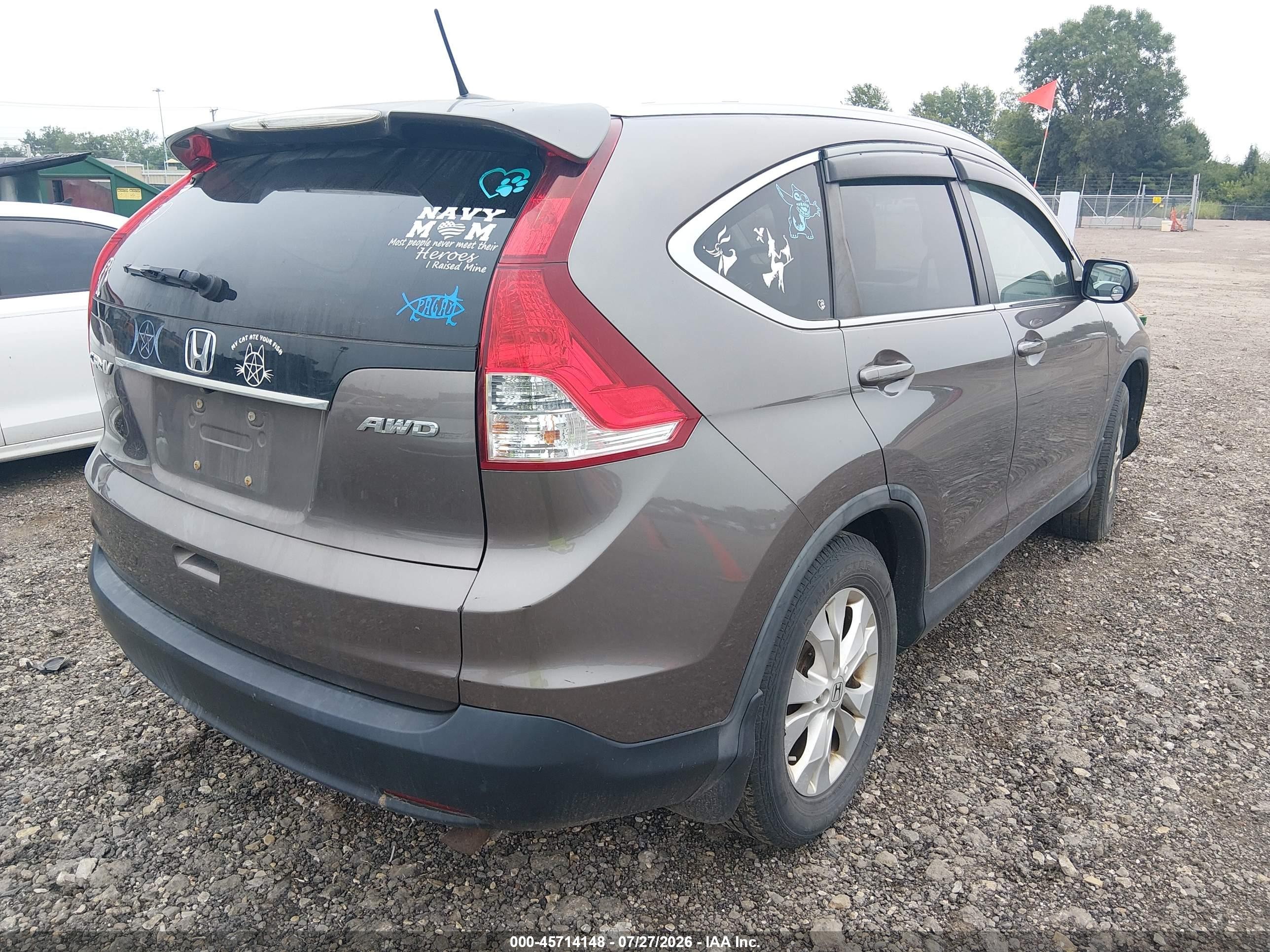 2013 Honda Cr-v Ex-l Brown vin: 5J6RM4H74DL054839