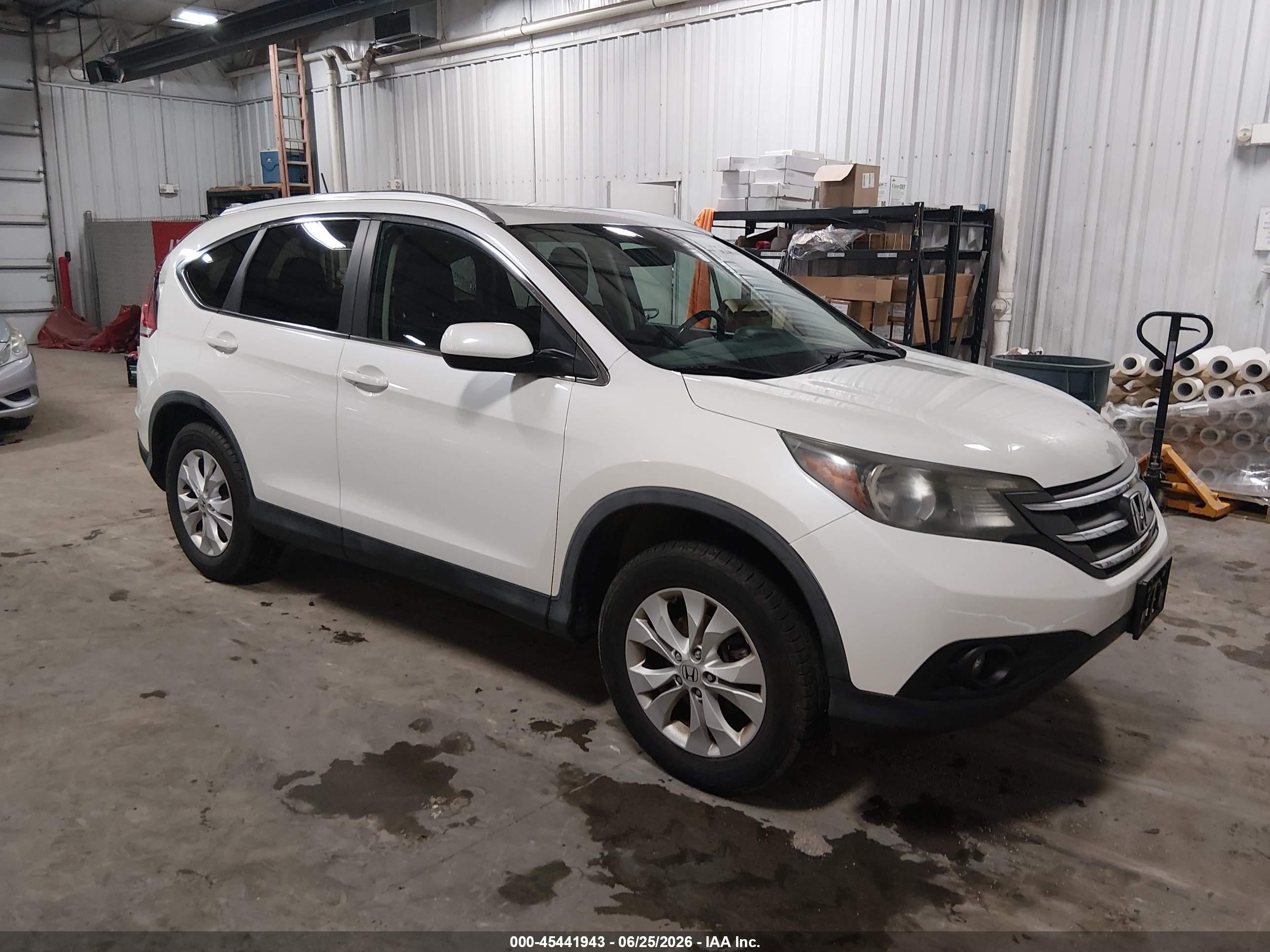 2013 Honda Cr-v Ex-l White vin: 5J6RM4H74DL067610