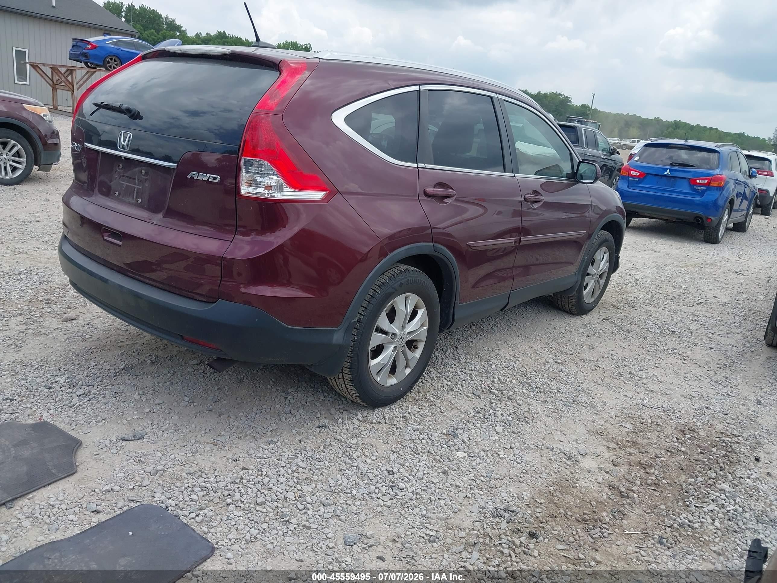 2013 Honda Cr-v Ex-l Black vin: 5J6RM4H74DL078333