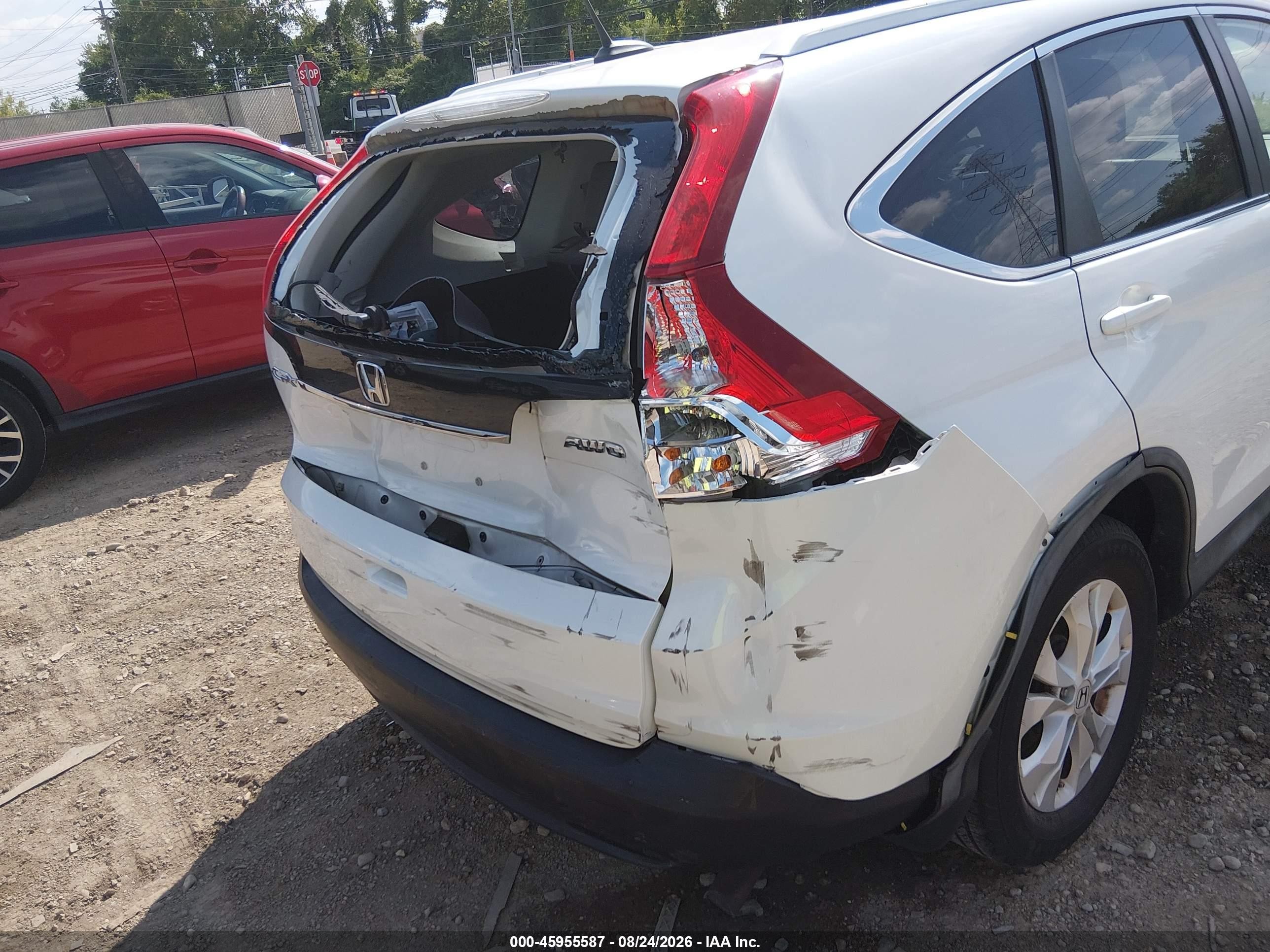 2013 Honda Cr-v Ex-l White vin: 5J6RM4H74DL087906