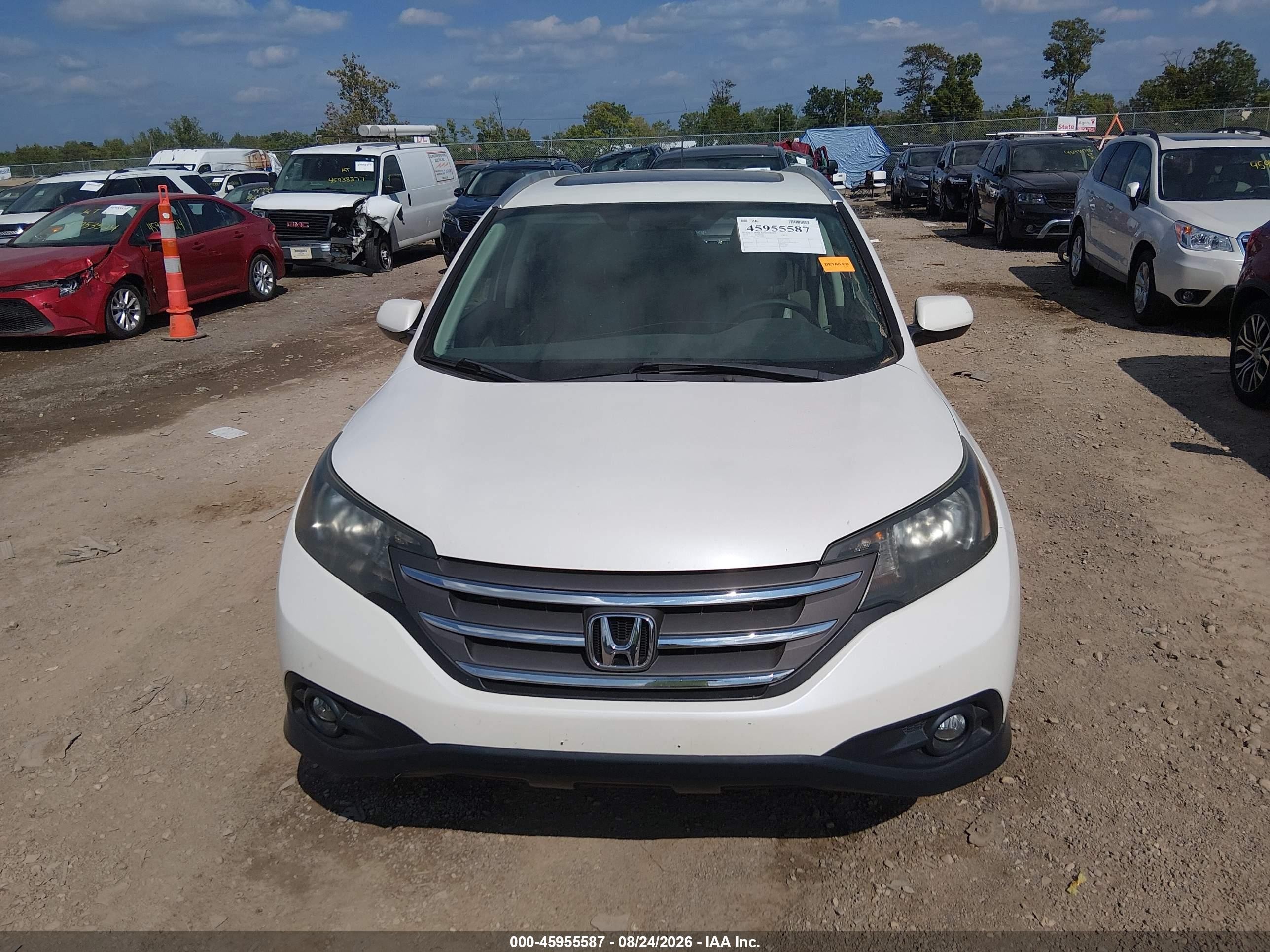 2013 Honda Cr-v Ex-l White vin: 5J6RM4H74DL087906