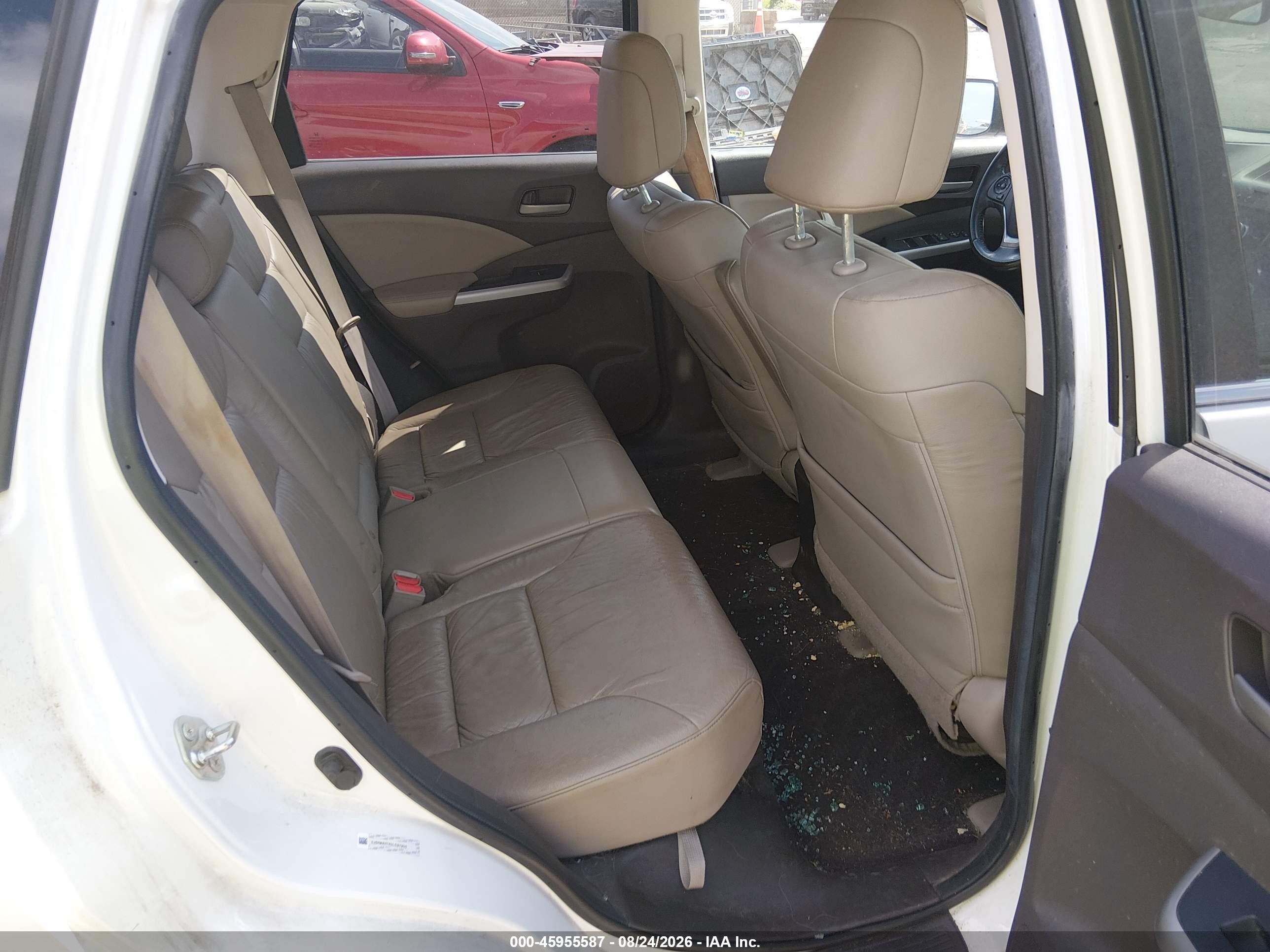 2013 Honda Cr-v Ex-l White vin: 5J6RM4H74DL087906