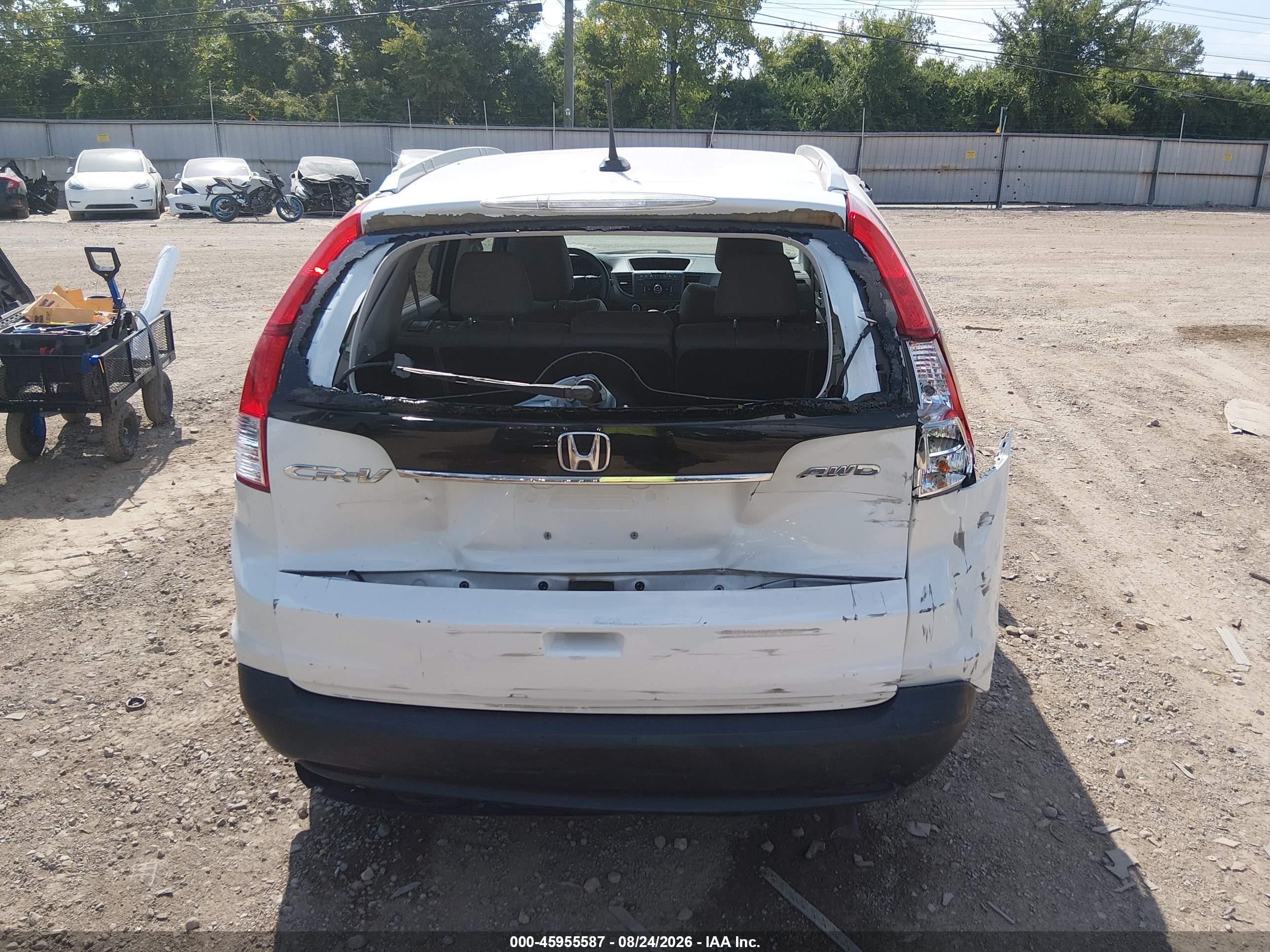 2013 Honda Cr-v Ex-l White vin: 5J6RM4H74DL087906