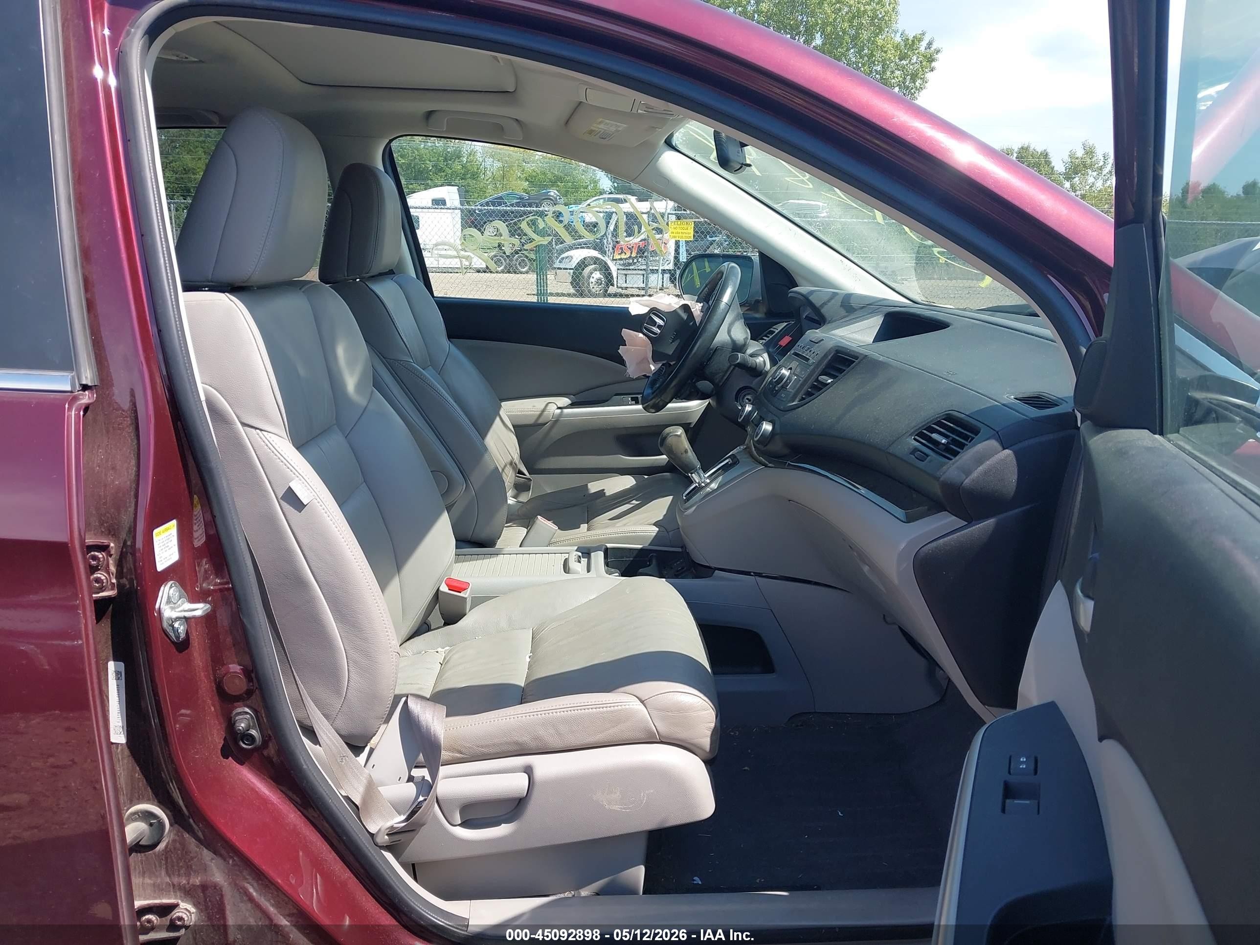 2014 Honda Cr-v Ex-l Burgundy vin: 5J6RM4H74EL009658