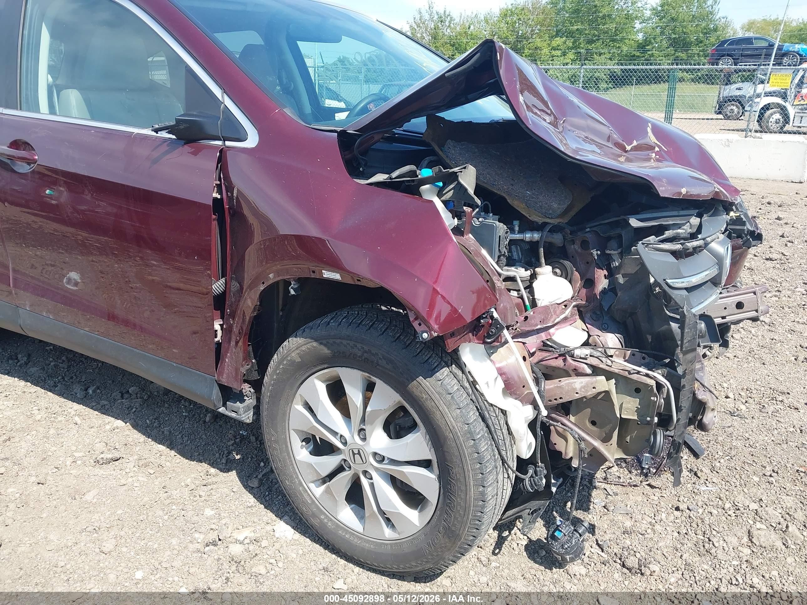 2014 Honda Cr-v Ex-l Burgundy vin: 5J6RM4H74EL009658