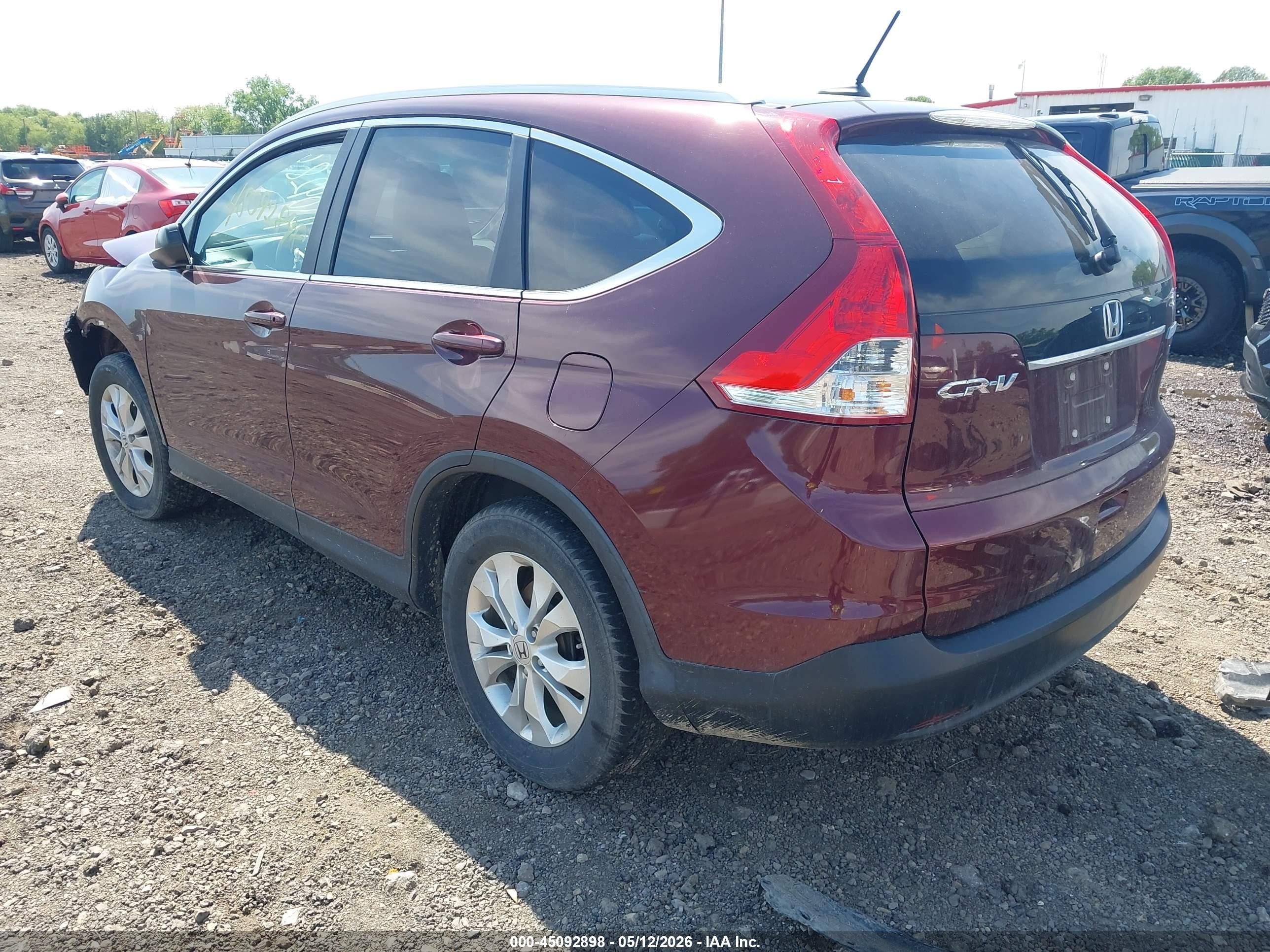 2014 Honda Cr-v Ex-l Burgundy vin: 5J6RM4H74EL009658