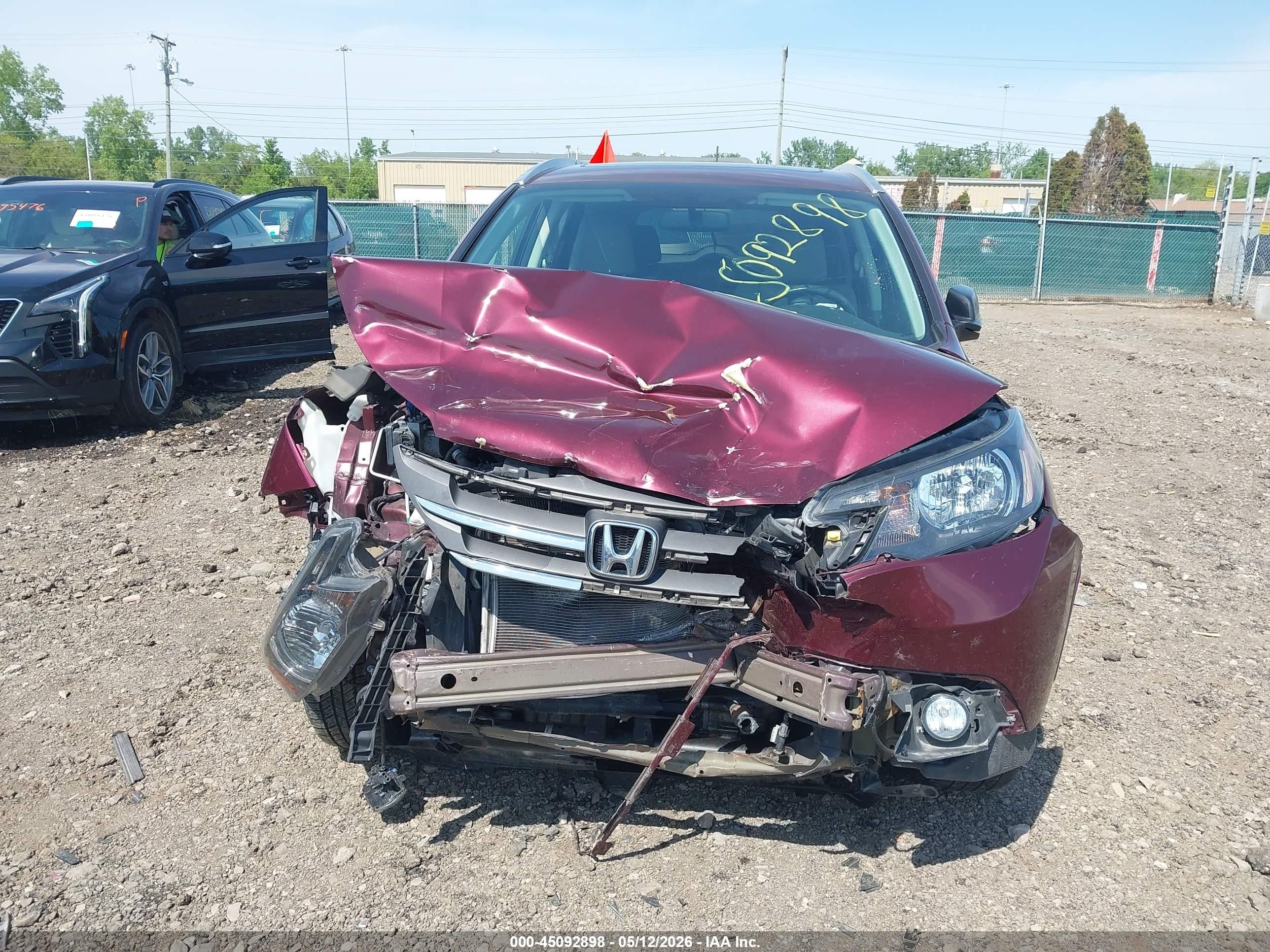 2014 Honda Cr-v Ex-l Burgundy vin: 5J6RM4H74EL009658