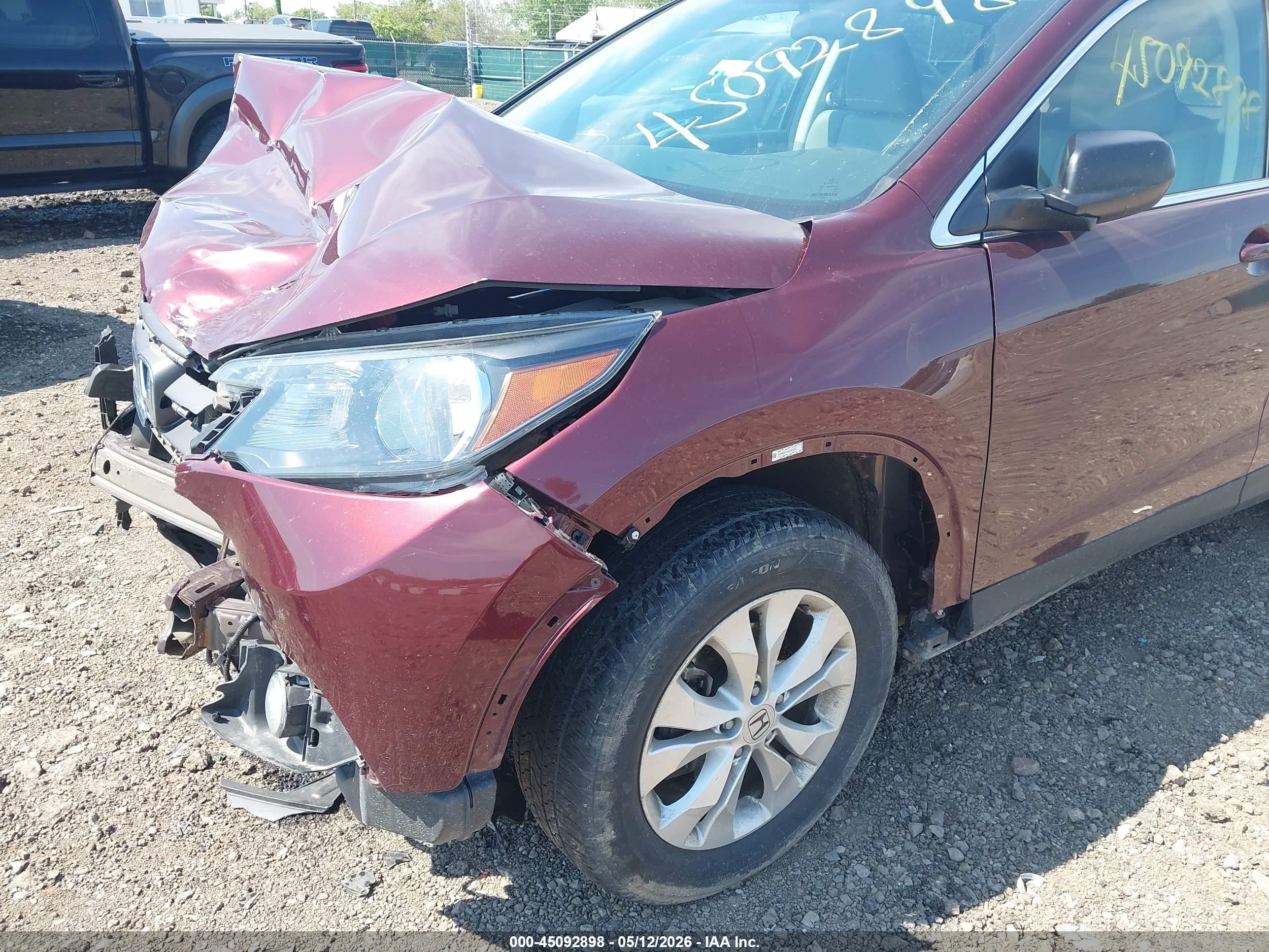 2014 Honda Cr-v Ex-l Burgundy vin: 5J6RM4H74EL009658