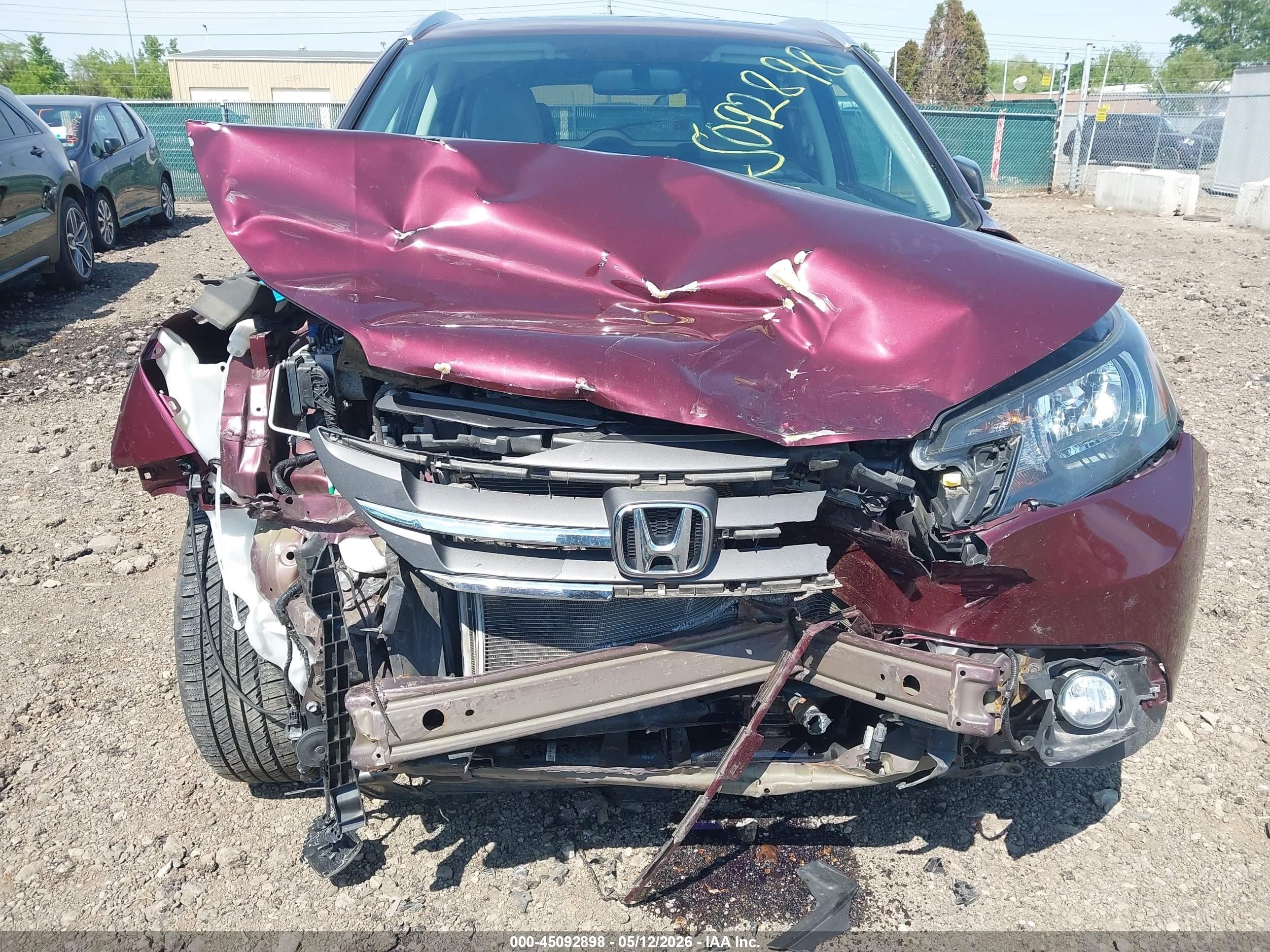 2014 Honda Cr-v Ex-l Burgundy vin: 5J6RM4H74EL009658