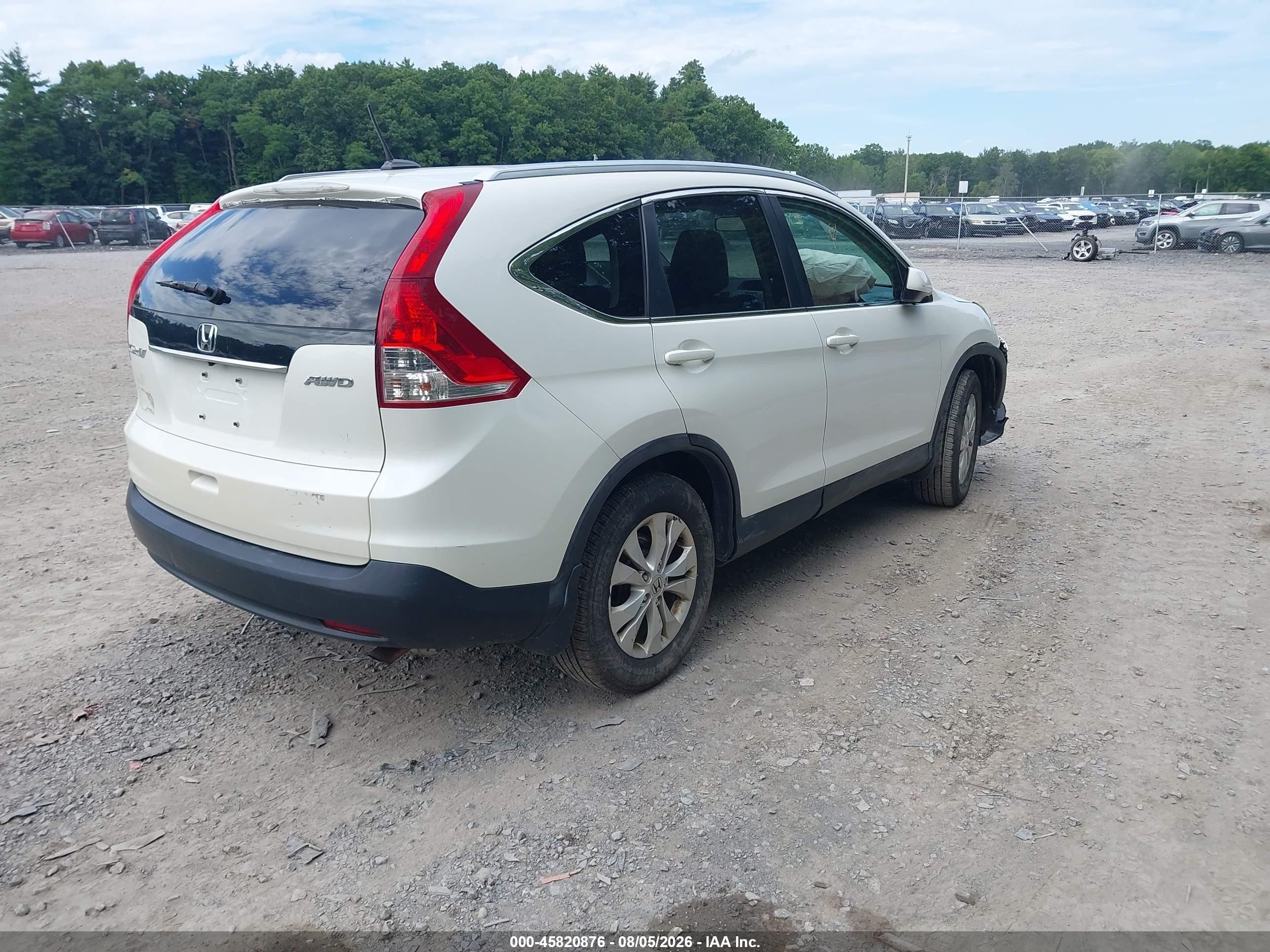 2014 Honda Cr-v Ex-l White vin: 5J6RM4H74EL015654