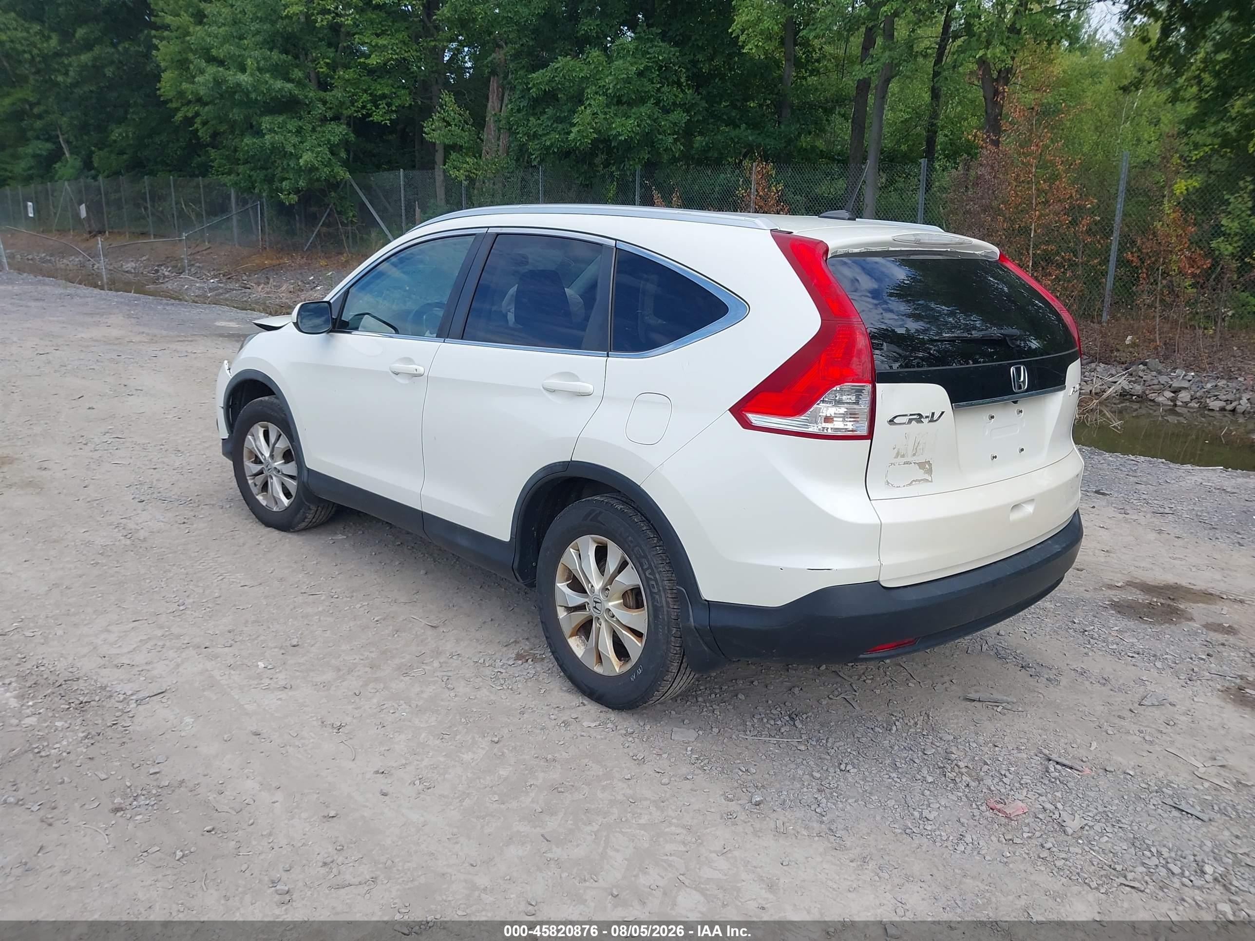 2014 Honda Cr-v Ex-l White vin: 5J6RM4H74EL015654