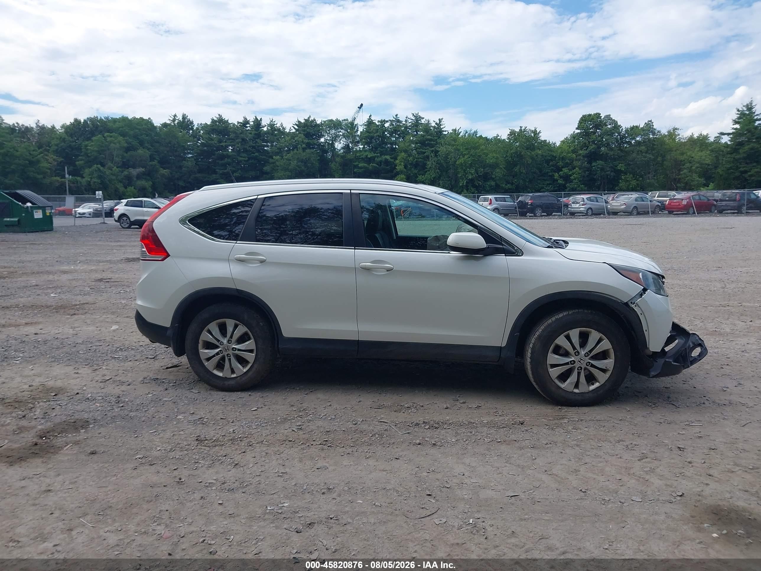 2014 Honda Cr-v Ex-l White vin: 5J6RM4H74EL015654