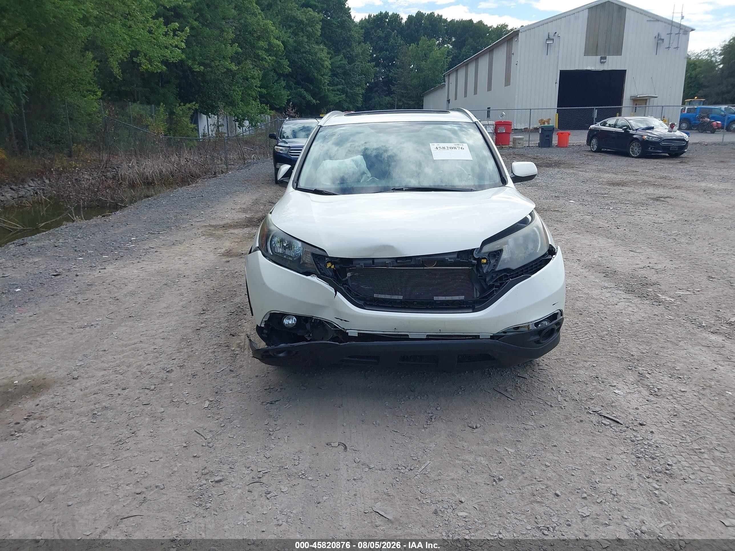 2014 Honda Cr-v Ex-l White vin: 5J6RM4H74EL015654