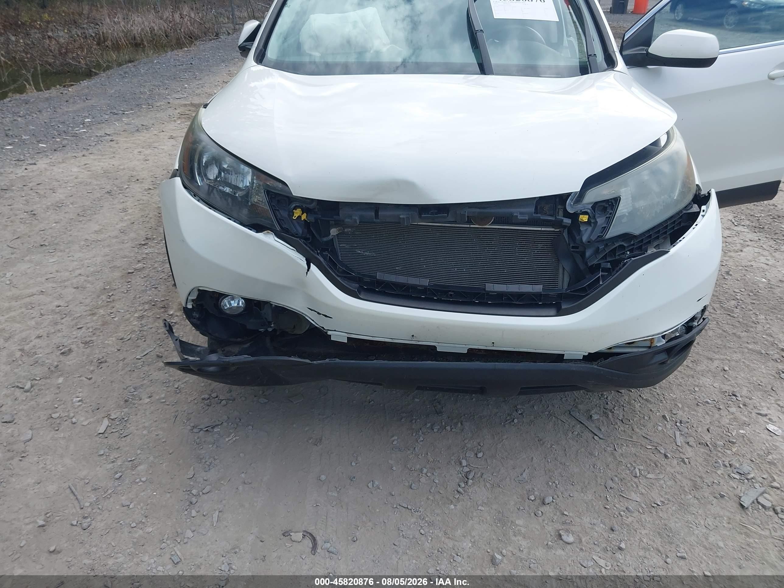 2014 Honda Cr-v Ex-l White vin: 5J6RM4H74EL015654