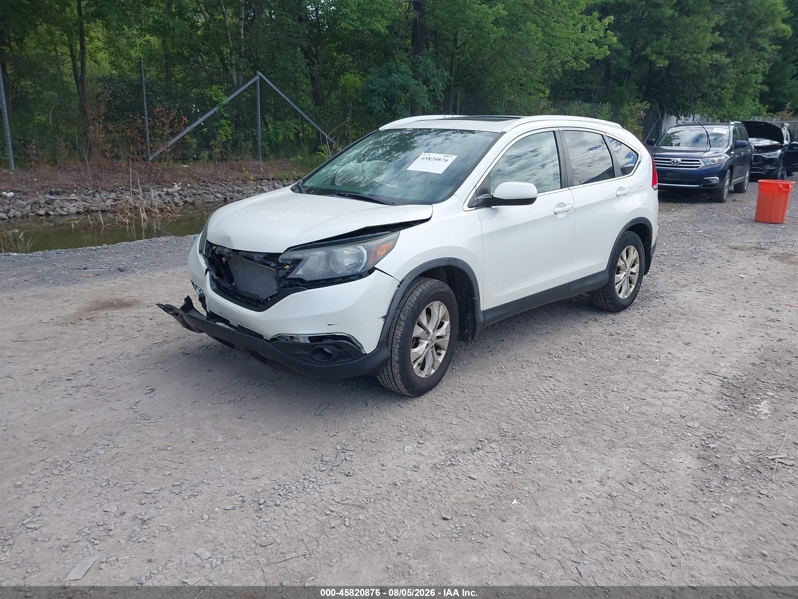 2014 Honda Cr-v Ex-l White vin: 5J6RM4H74EL015654