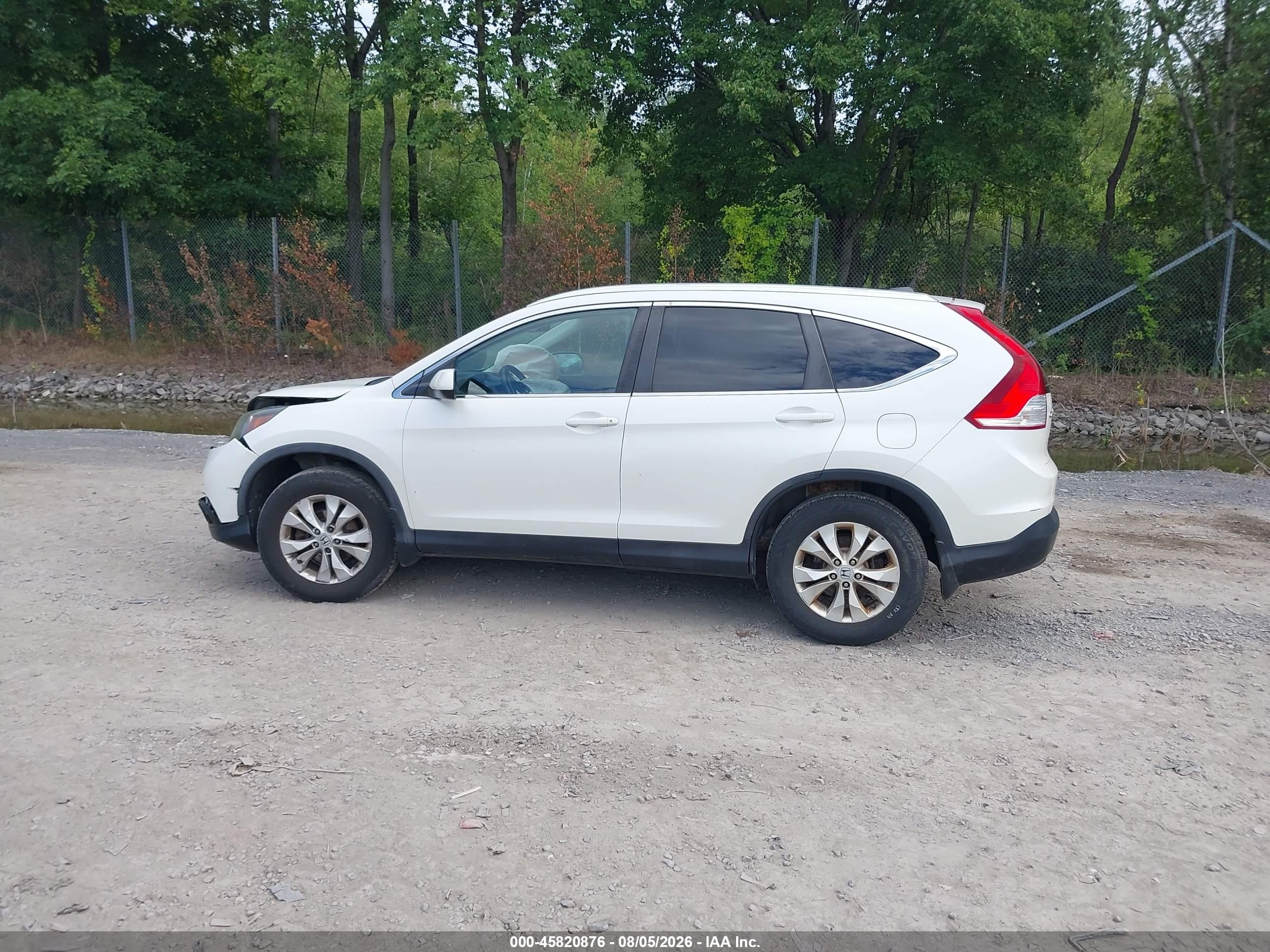 2014 Honda Cr-v Ex-l White vin: 5J6RM4H74EL015654