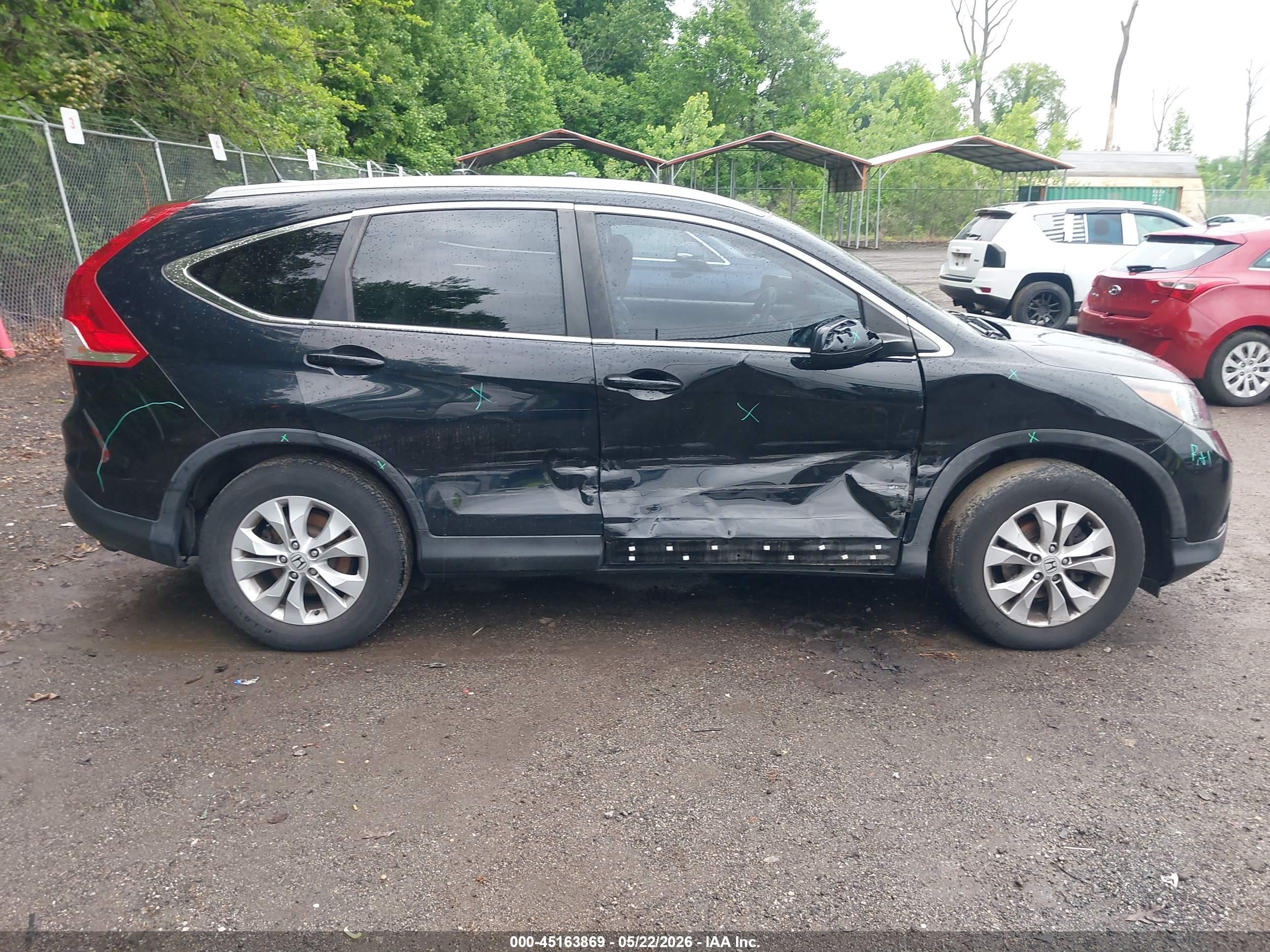 2014 Honda Cr-v Ex-l Black vin: 5J6RM4H74EL022698