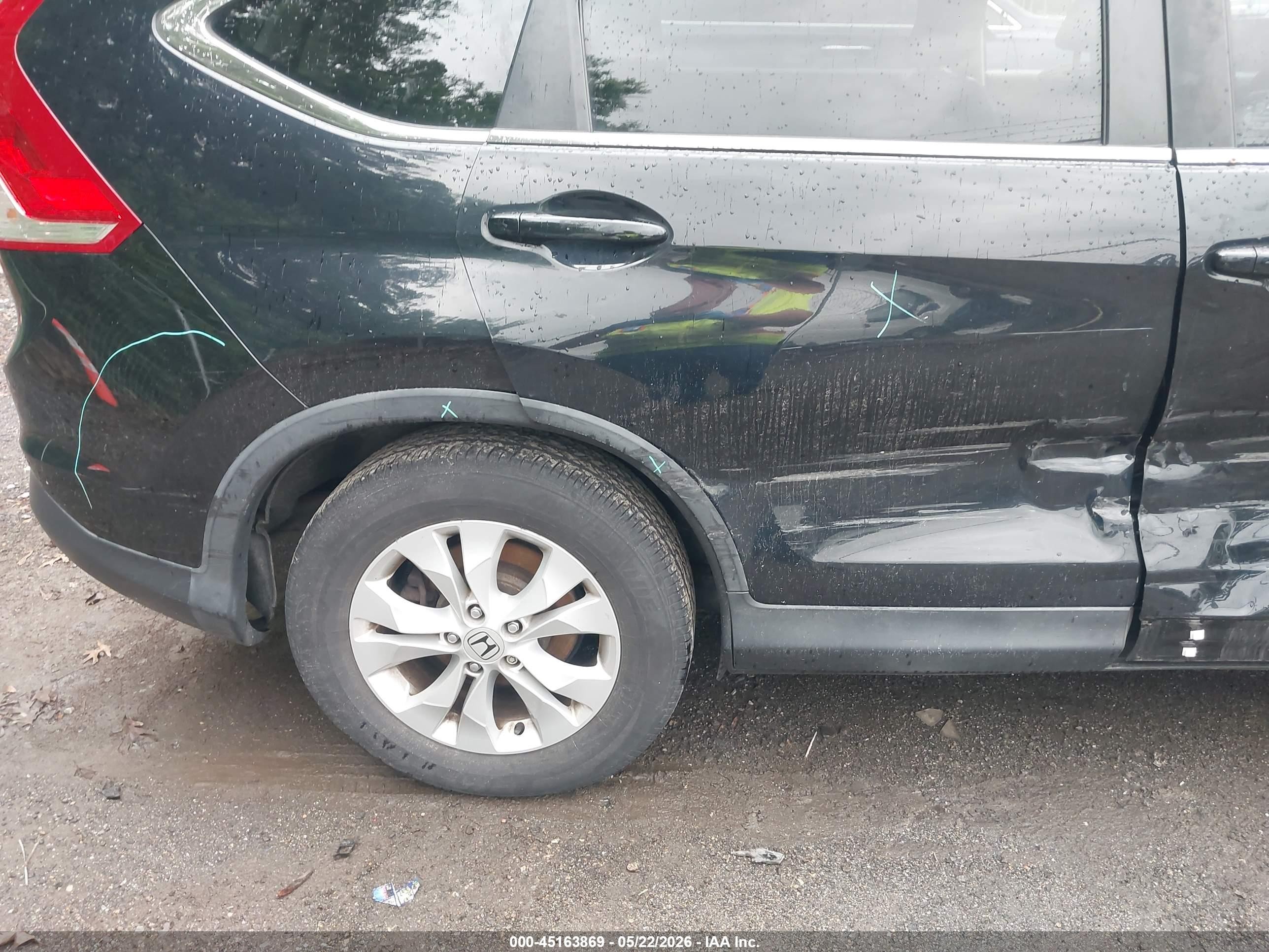 2014 Honda Cr-v Ex-l Black vin: 5J6RM4H74EL022698