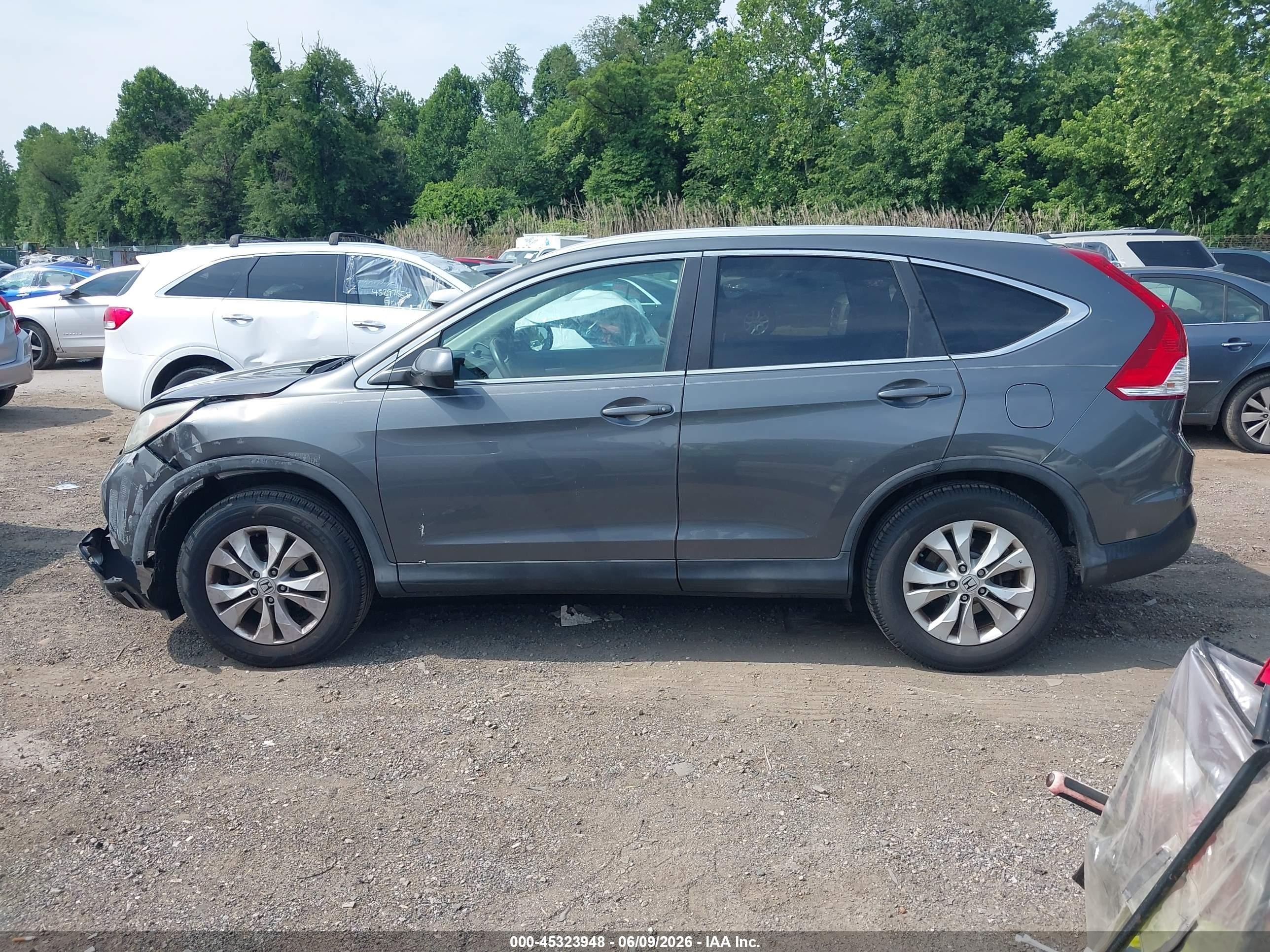 2014 Honda Cr-v Ex-l Gray vin: 5J6RM4H74EL040585