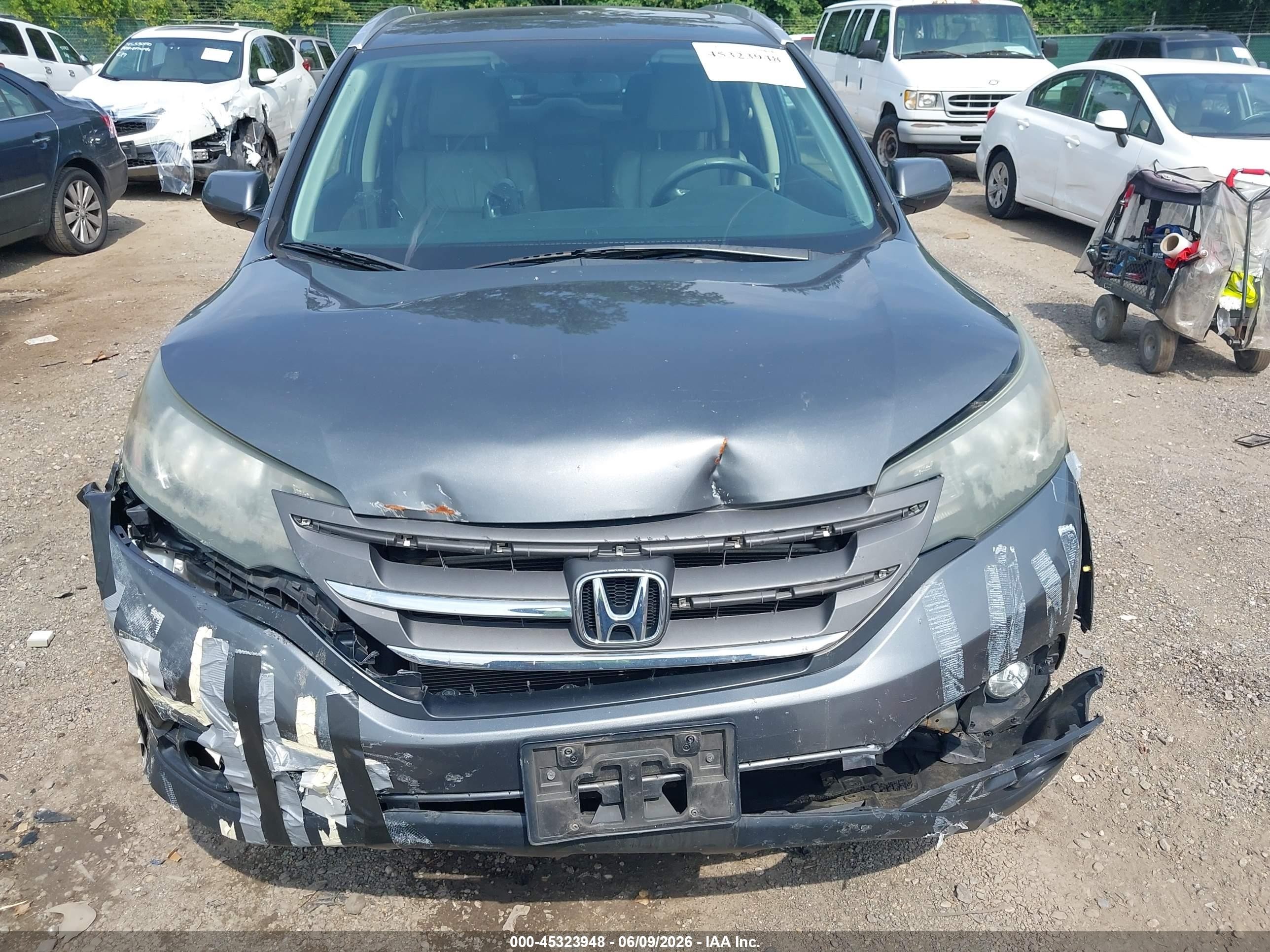 2014 Honda Cr-v Ex-l Gray vin: 5J6RM4H74EL040585