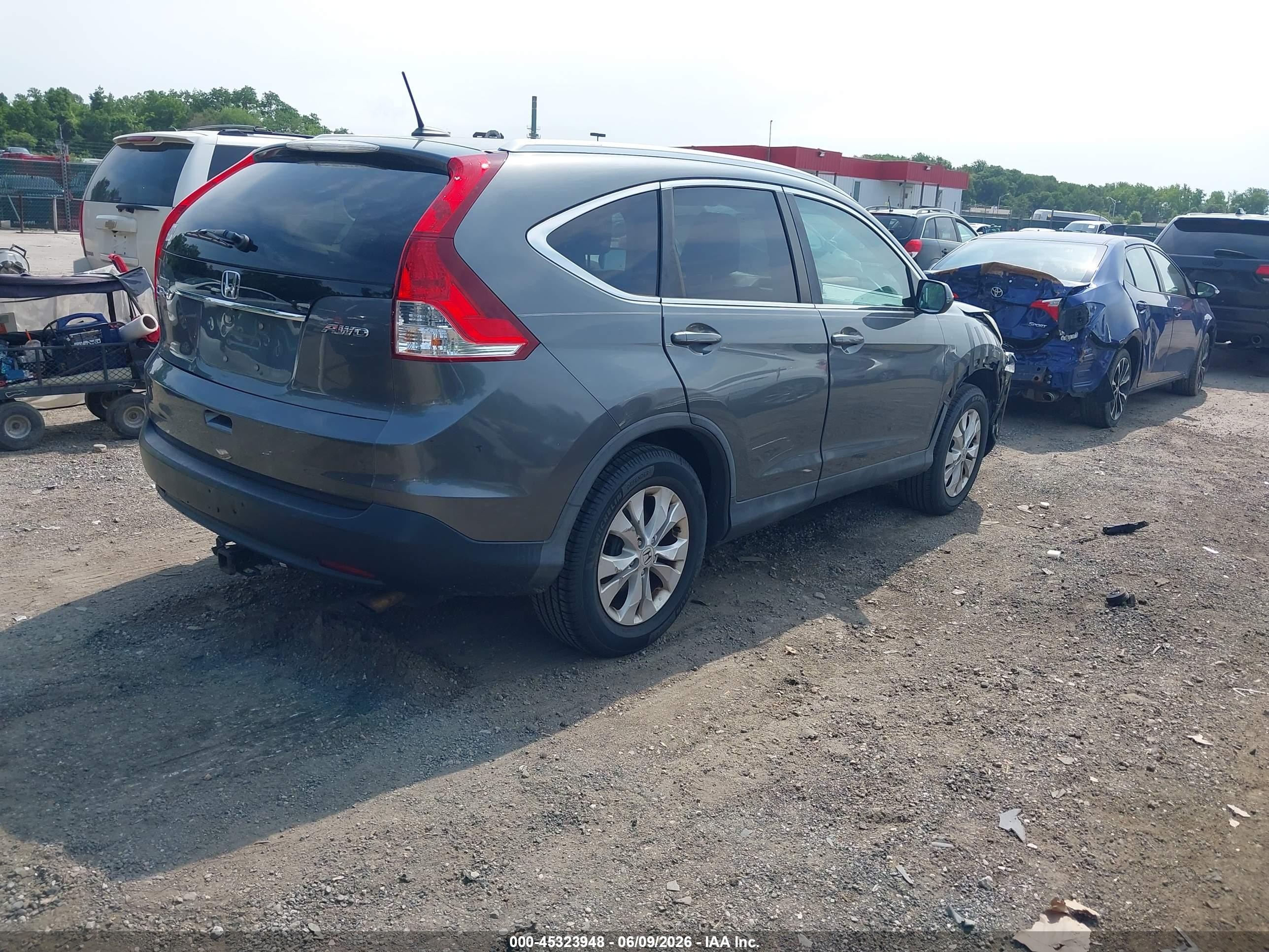 2014 Honda Cr-v Ex-l Gray vin: 5J6RM4H74EL040585
