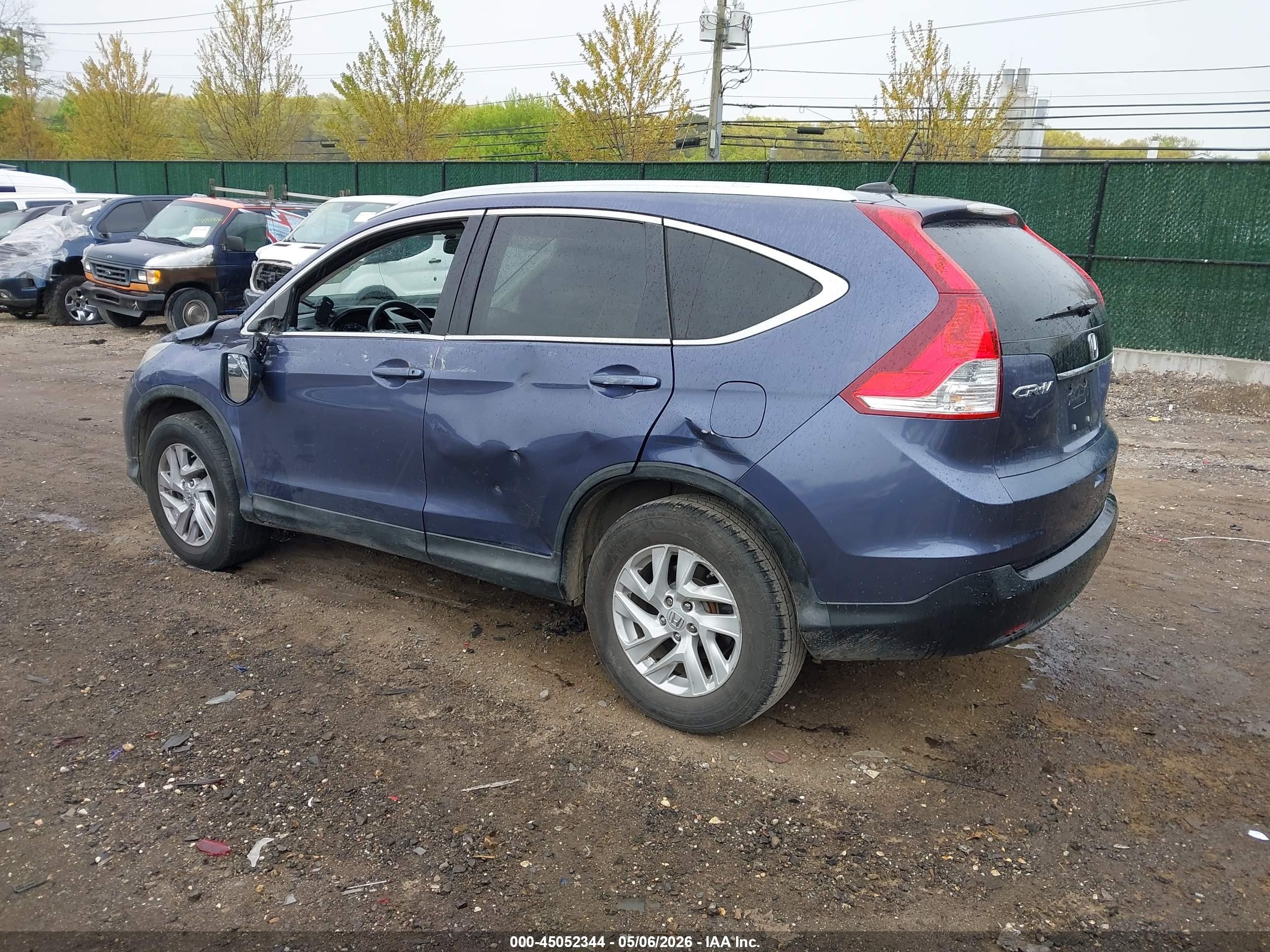 2014 Honda Cr-v Ex-l Blue vin: 5J6RM4H74EL073229