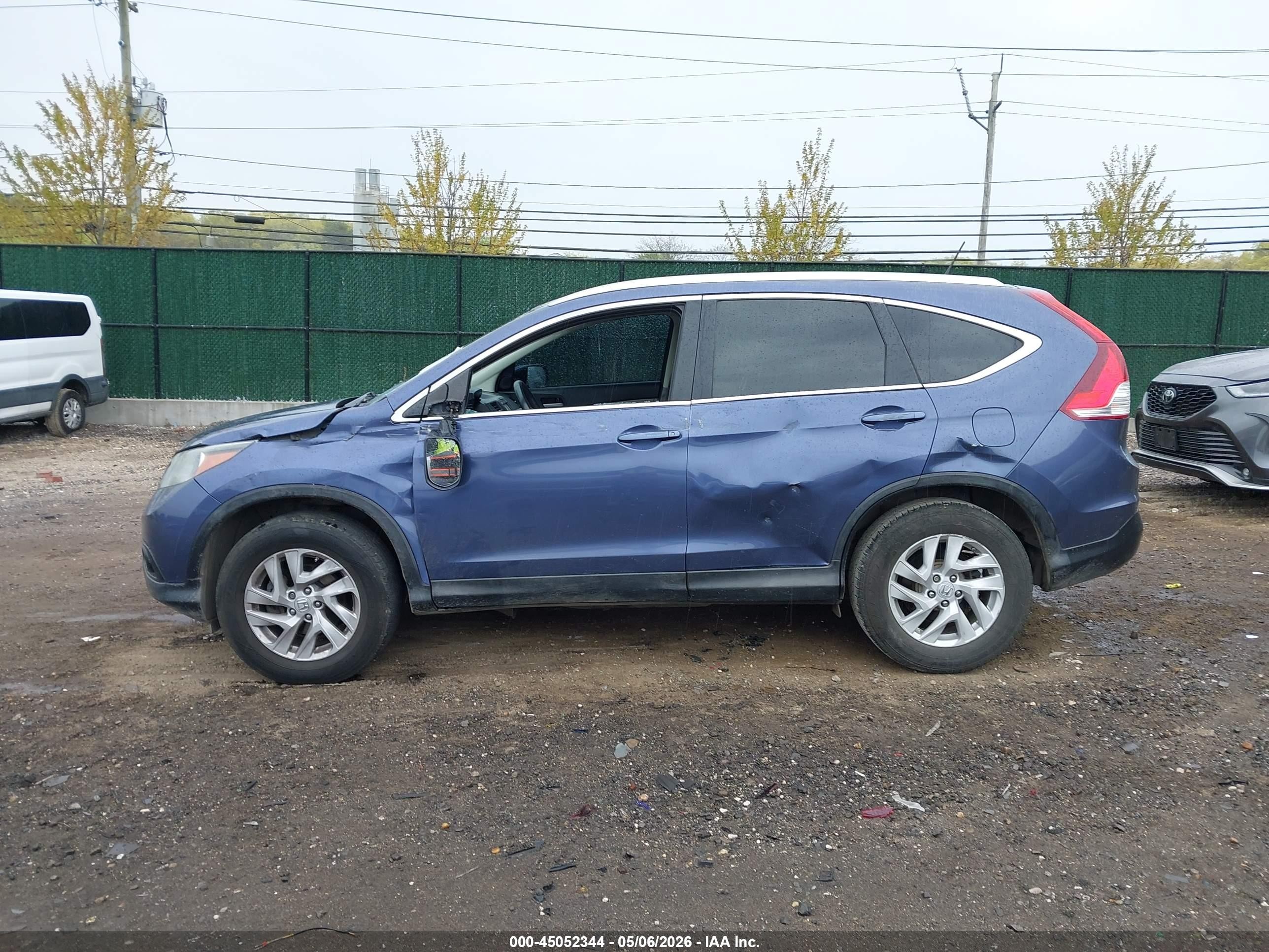 2014 Honda Cr-v Ex-l Blue vin: 5J6RM4H74EL073229