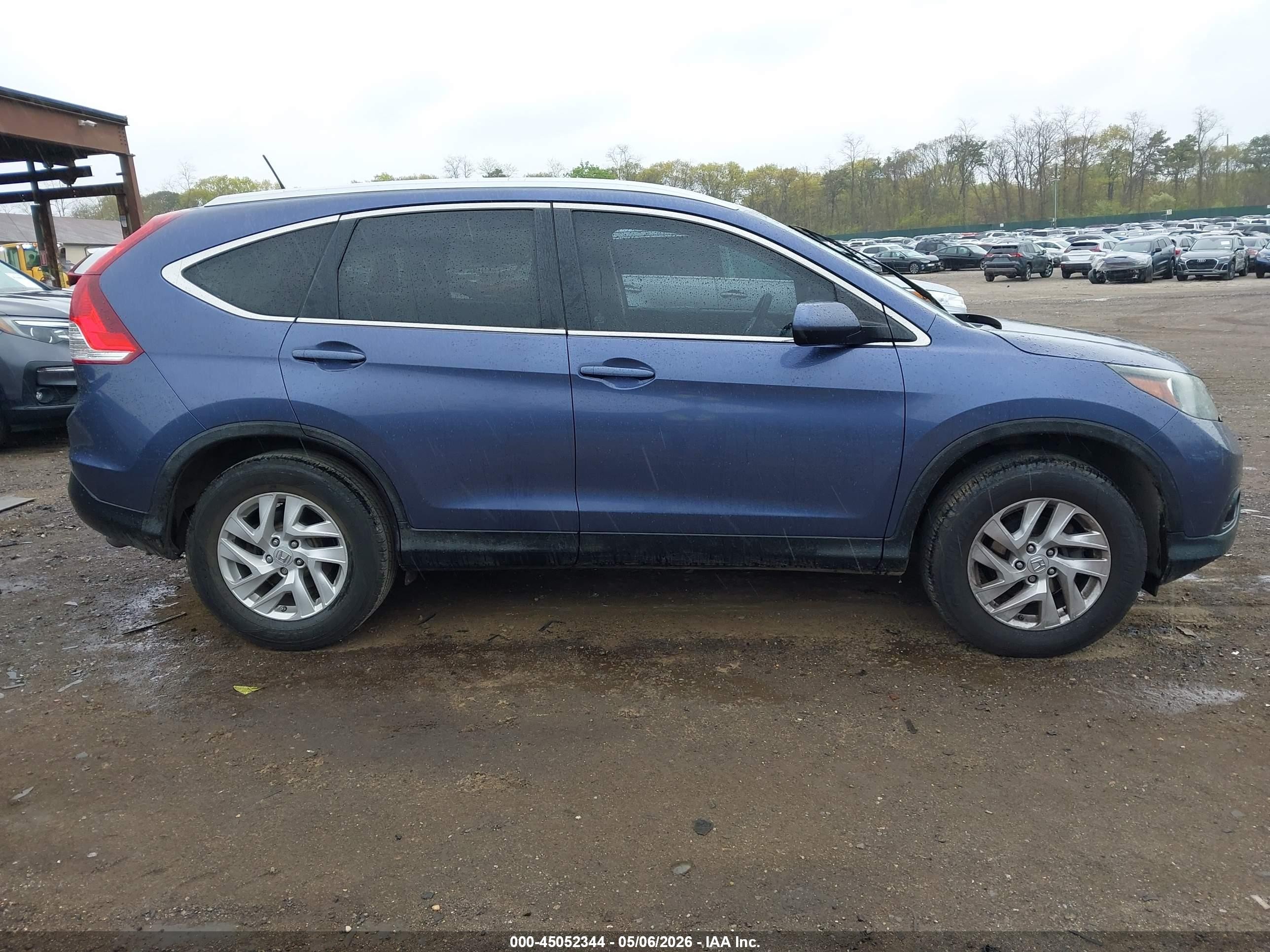 2014 Honda Cr-v Ex-l Blue vin: 5J6RM4H74EL073229